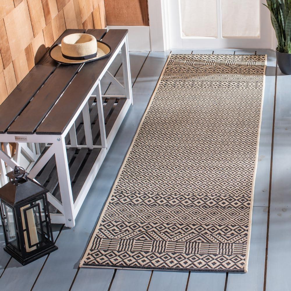 image:imageSAFAVIEH Washable Rug Outdoor Courtyard Collection 8 x 10 Beige amp Red NonShedding amp Easy Cleaning Ideal for Patio Backyard Mudroom DIning Space CY623523812BeigeBlack
