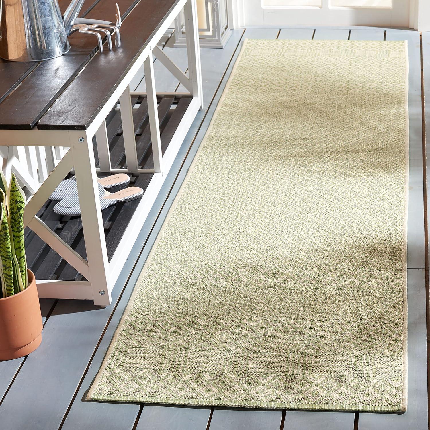 image:imageSAFAVIEH Washable Rug Outdoor Courtyard Collection 8 x 10 Beige amp Red NonShedding amp Easy Cleaning Ideal for Patio Backyard Mudroom DIning Space CY623523812BeigeGreen