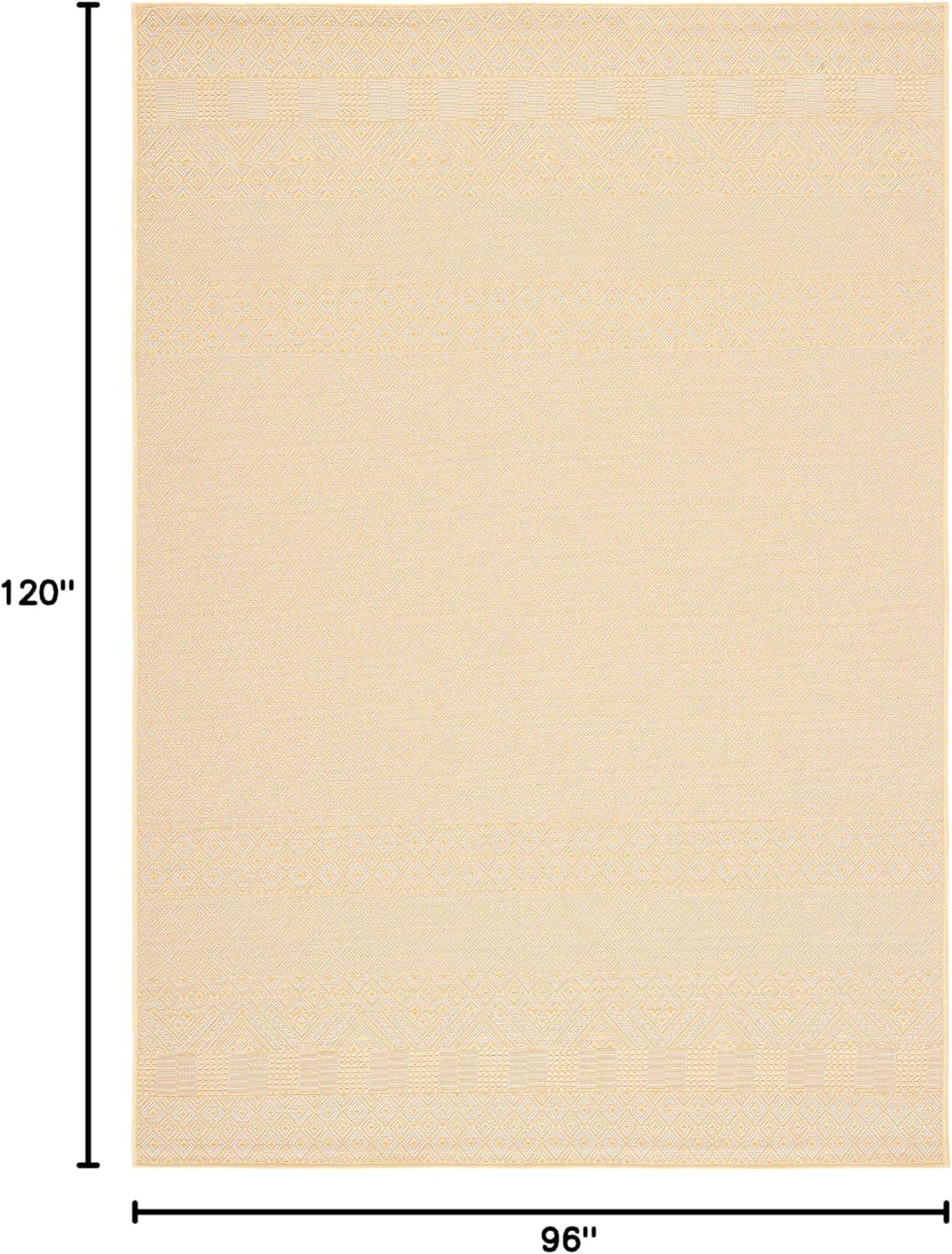 image:imageSAFAVIEH Washable Rug Outdoor Courtyard Collection 8 x 10 Beige amp Red NonShedding amp Easy Cleaning Ideal for Patio Backyard Mudroom DIning Space CY623523812GoldBeige