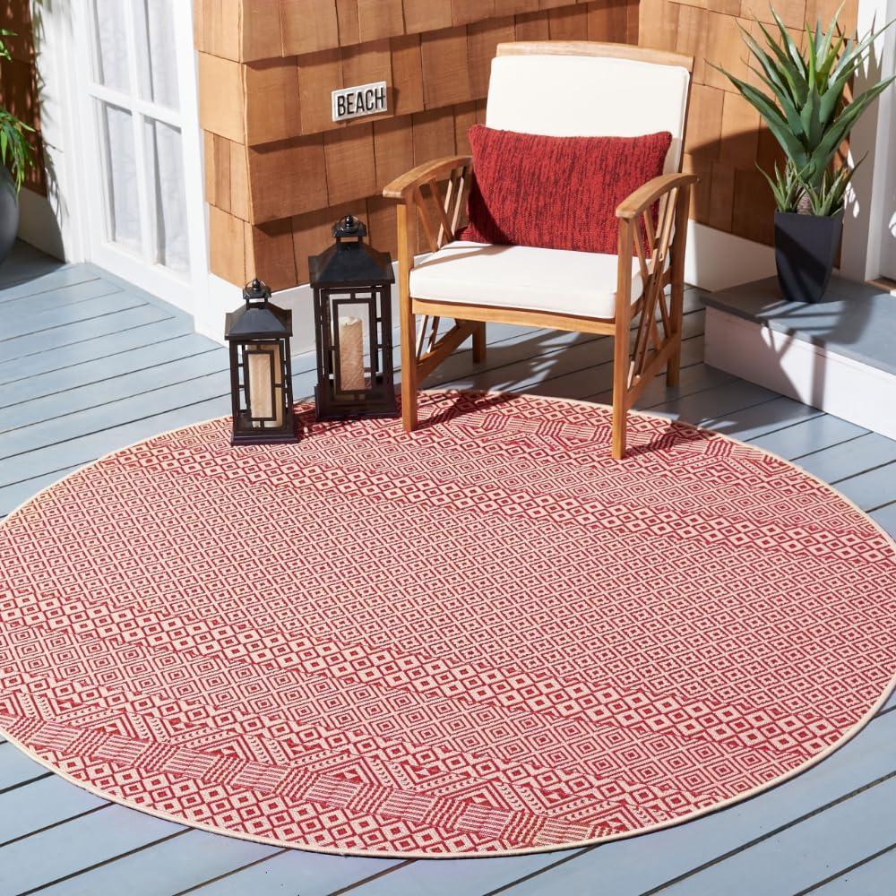 image:imageSAFAVIEH Washable Rug Outdoor Courtyard Collection 8 x 10 Beige amp Red NonShedding amp Easy Cleaning Ideal for Patio Backyard Mudroom DIning Space CY623523812BeigeRed