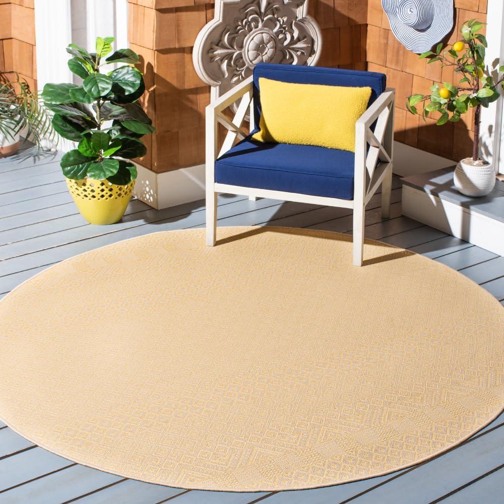 image:imageSAFAVIEH Washable Rug Outdoor Courtyard Collection 8 x 10 Beige amp Red NonShedding amp Easy Cleaning Ideal for Patio Backyard Mudroom DIning Space CY623523812GoldBeige