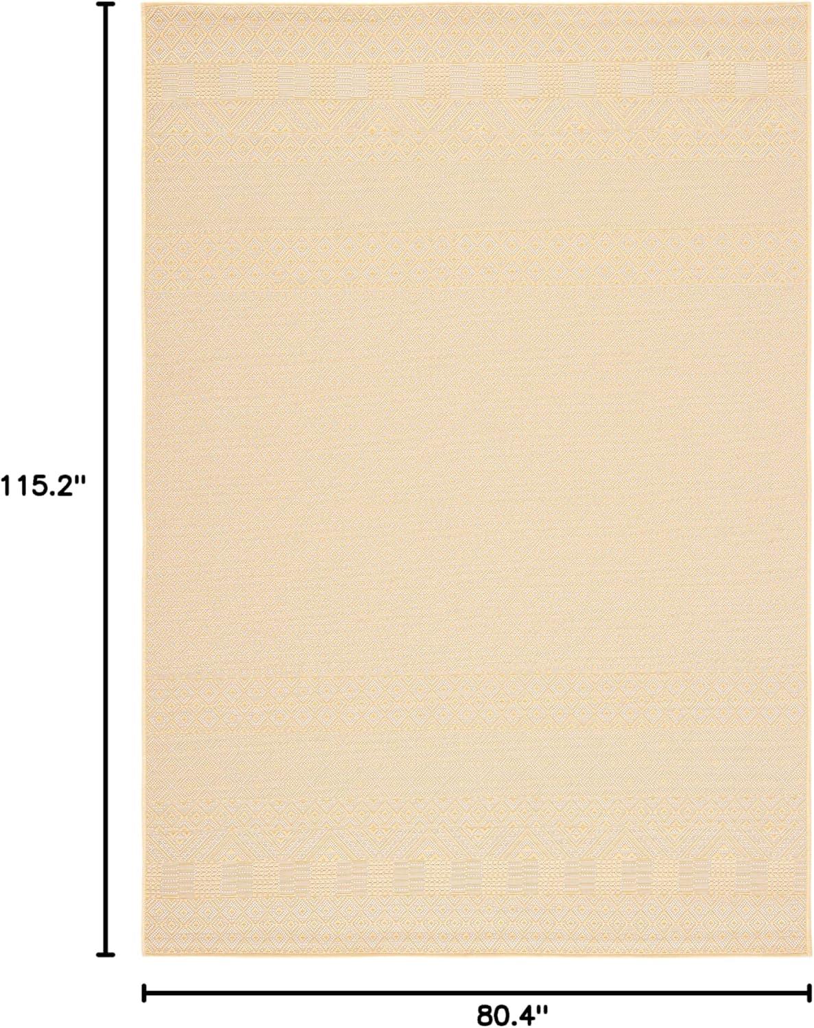 image:imageSAFAVIEH Washable Rug Outdoor Courtyard Collection 8 x 10 Beige amp Red NonShedding amp Easy Cleaning Ideal for Patio Backyard Mudroom DIning Space CY623523812GoldBeige