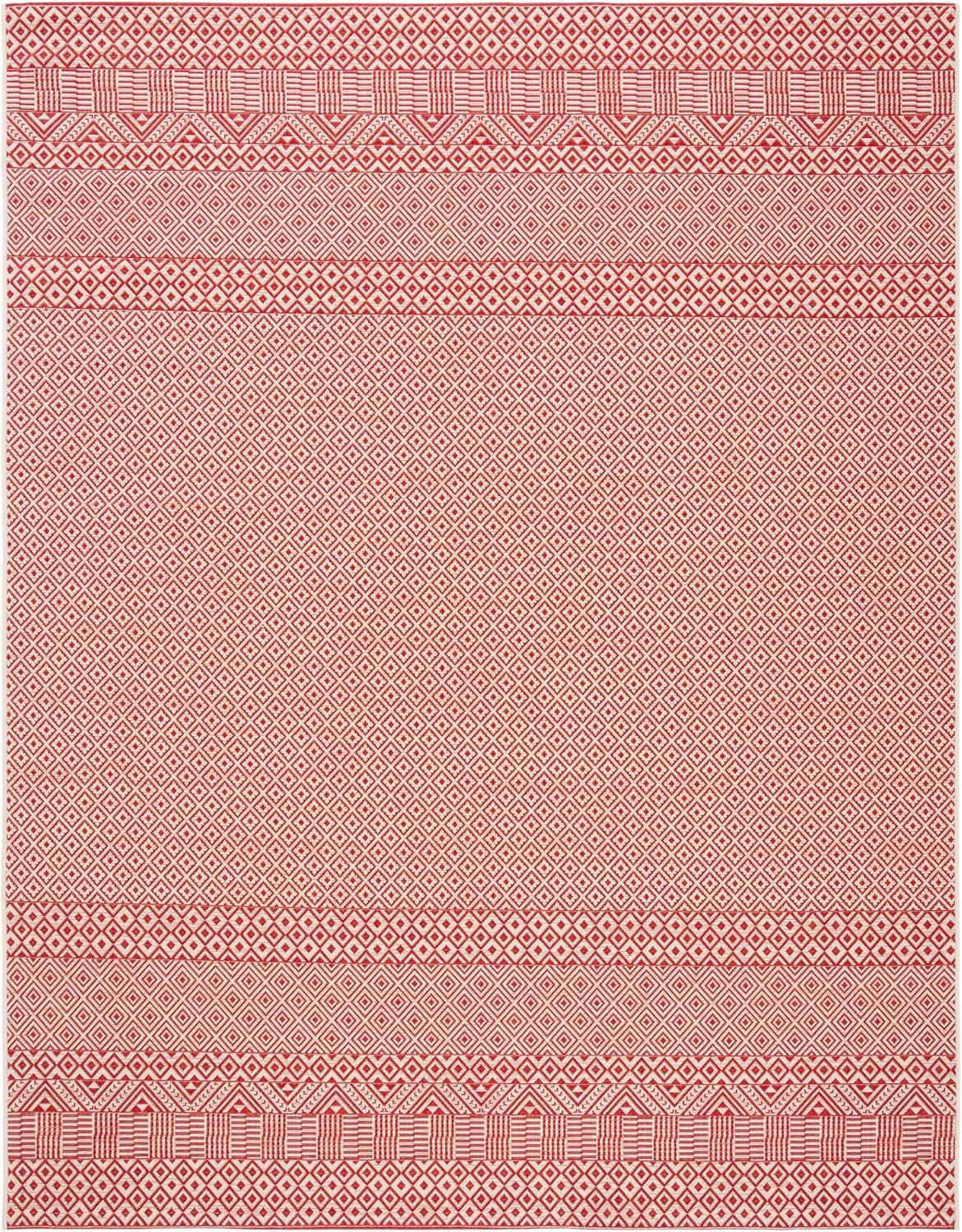 image:imageSAFAVIEH Washable Rug Outdoor Courtyard Collection 8 x 10 Beige amp Red NonShedding amp Easy Cleaning Ideal for Patio Backyard Mudroom DIning Space CY623523812BeigeRed