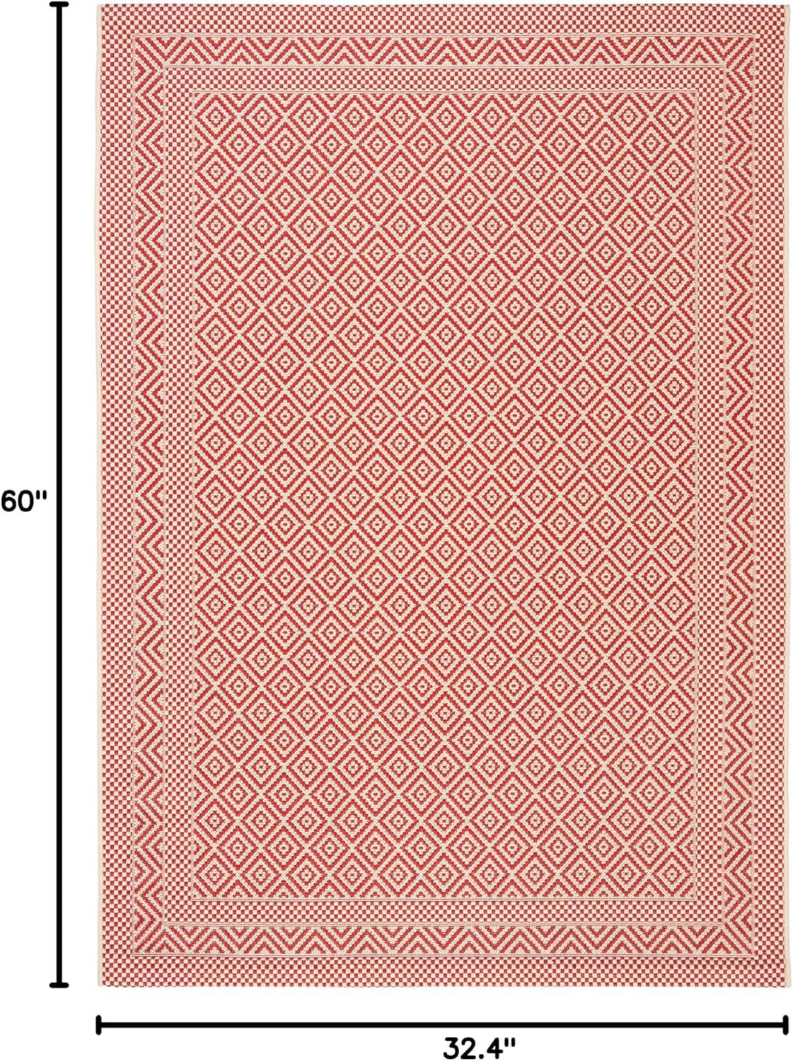 image:imageSAFAVIEH Washable Rug Outdoor Courtyard Collection 8 x 10 Beige amp Red NonShedding amp Easy Cleaning Ideal for Patio Backyard Mudroom DIning Space CY623523812BeigeRed