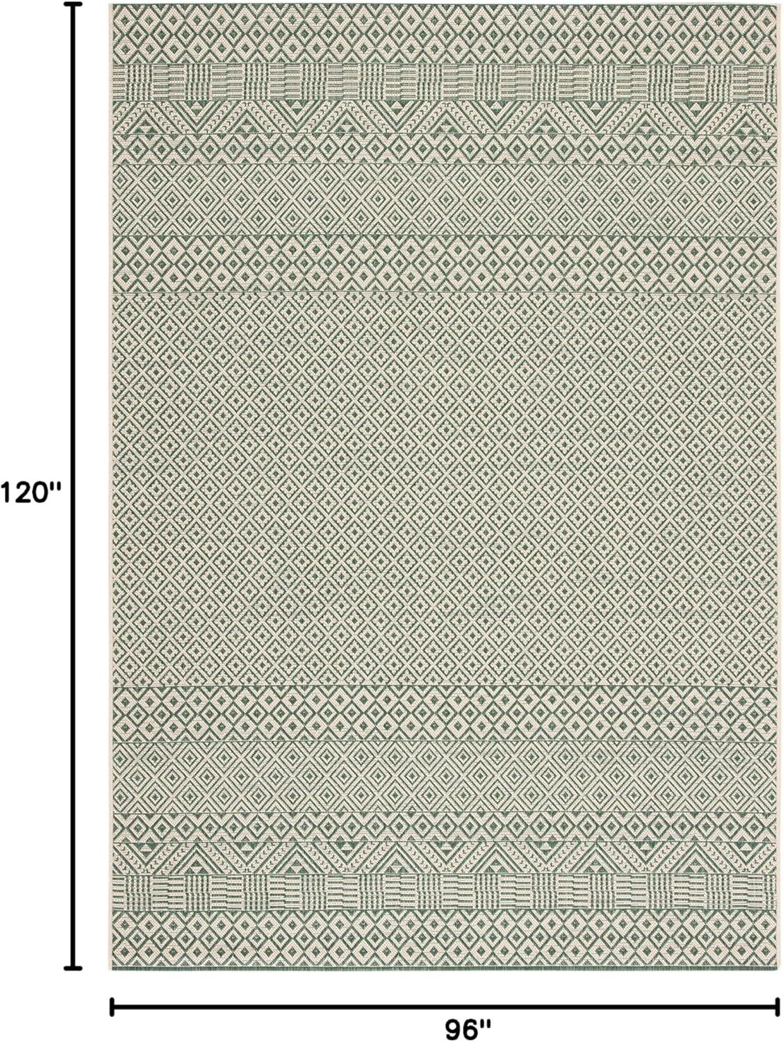 image:imageSAFAVIEH Washable Rug Outdoor Courtyard Collection 8 x 10 Beige amp Red NonShedding amp Easy Cleaning Ideal for Patio Backyard Mudroom DIning Space CY623523812Dark GreenBeige