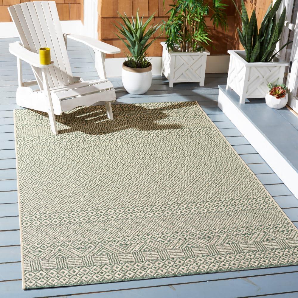 image:imageSAFAVIEH Washable Rug Outdoor Courtyard Collection 8 x 10 Beige amp Red NonShedding amp Easy Cleaning Ideal for Patio Backyard Mudroom DIning Space CY623523812Dark GreenBeige