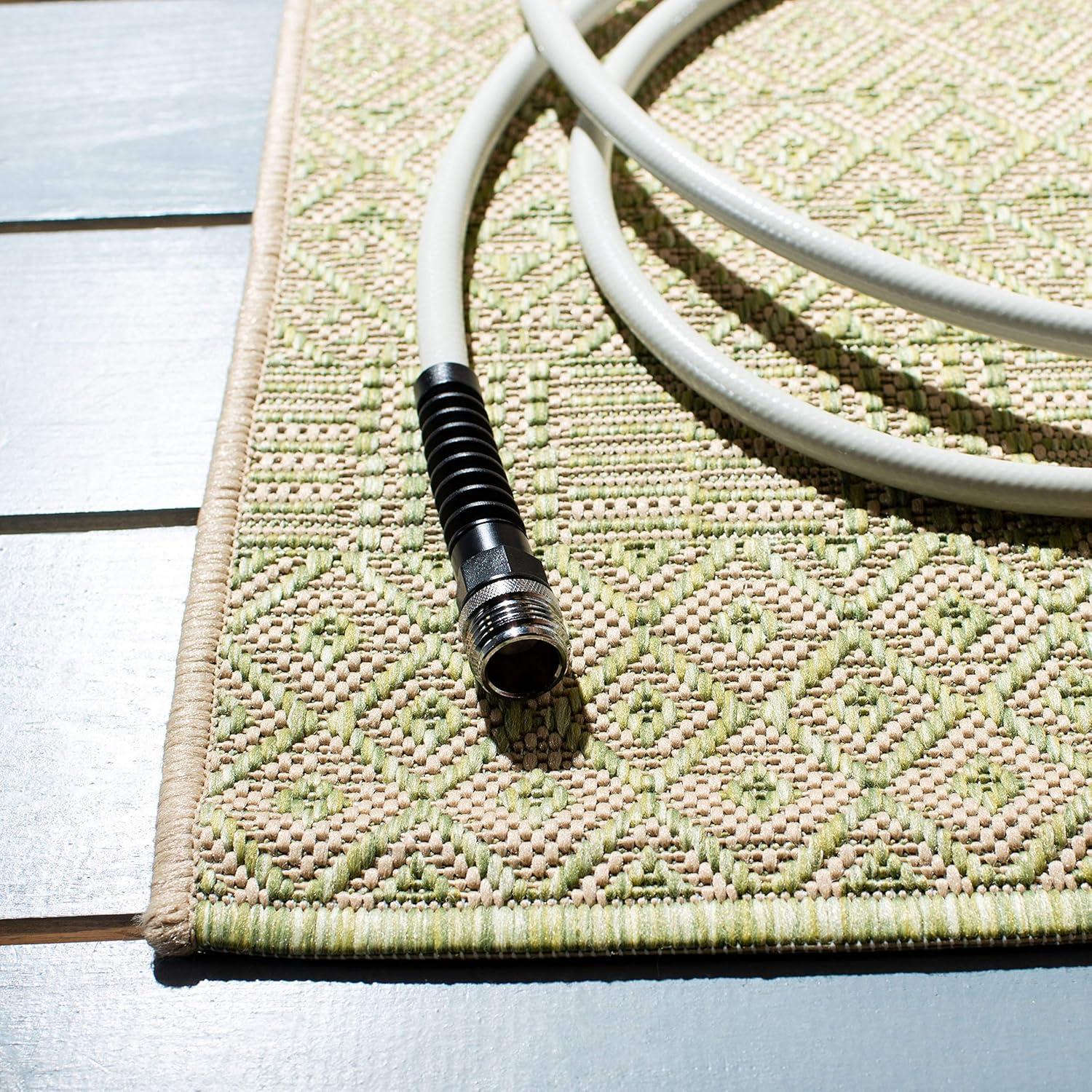 image:imageSAFAVIEH Washable Rug Outdoor Courtyard Collection 8 x 10 Beige amp Red NonShedding amp Easy Cleaning Ideal for Patio Backyard Mudroom DIning Space CY623523812BeigeGreen