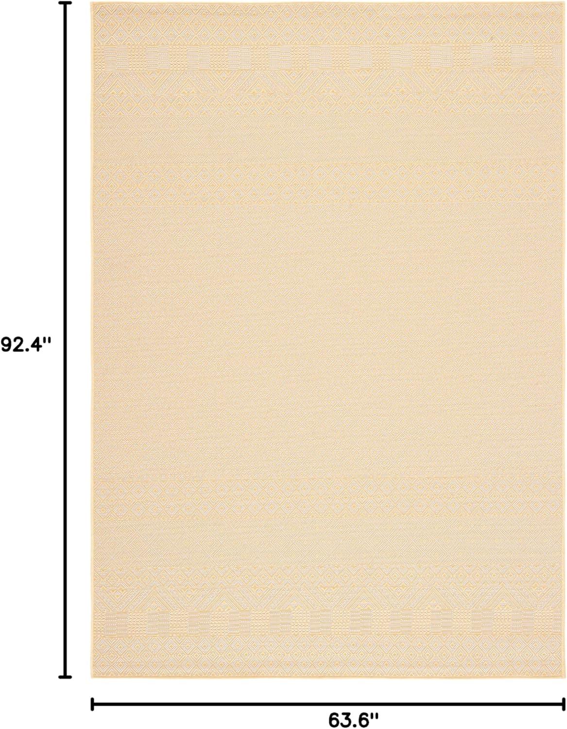 image:imageSAFAVIEH Washable Rug Outdoor Courtyard Collection 8 x 10 Beige amp Red NonShedding amp Easy Cleaning Ideal for Patio Backyard Mudroom DIning Space CY623523812GoldBeige