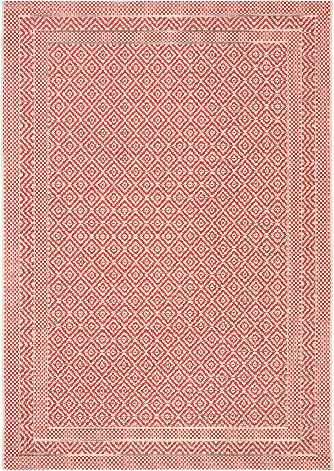 image:imageSAFAVIEH Washable Rug Outdoor Courtyard Collection 8 x 10 Beige amp Red NonShedding amp Easy Cleaning Ideal for Patio Backyard Mudroom DIning Space CY623523812BeigeRed
