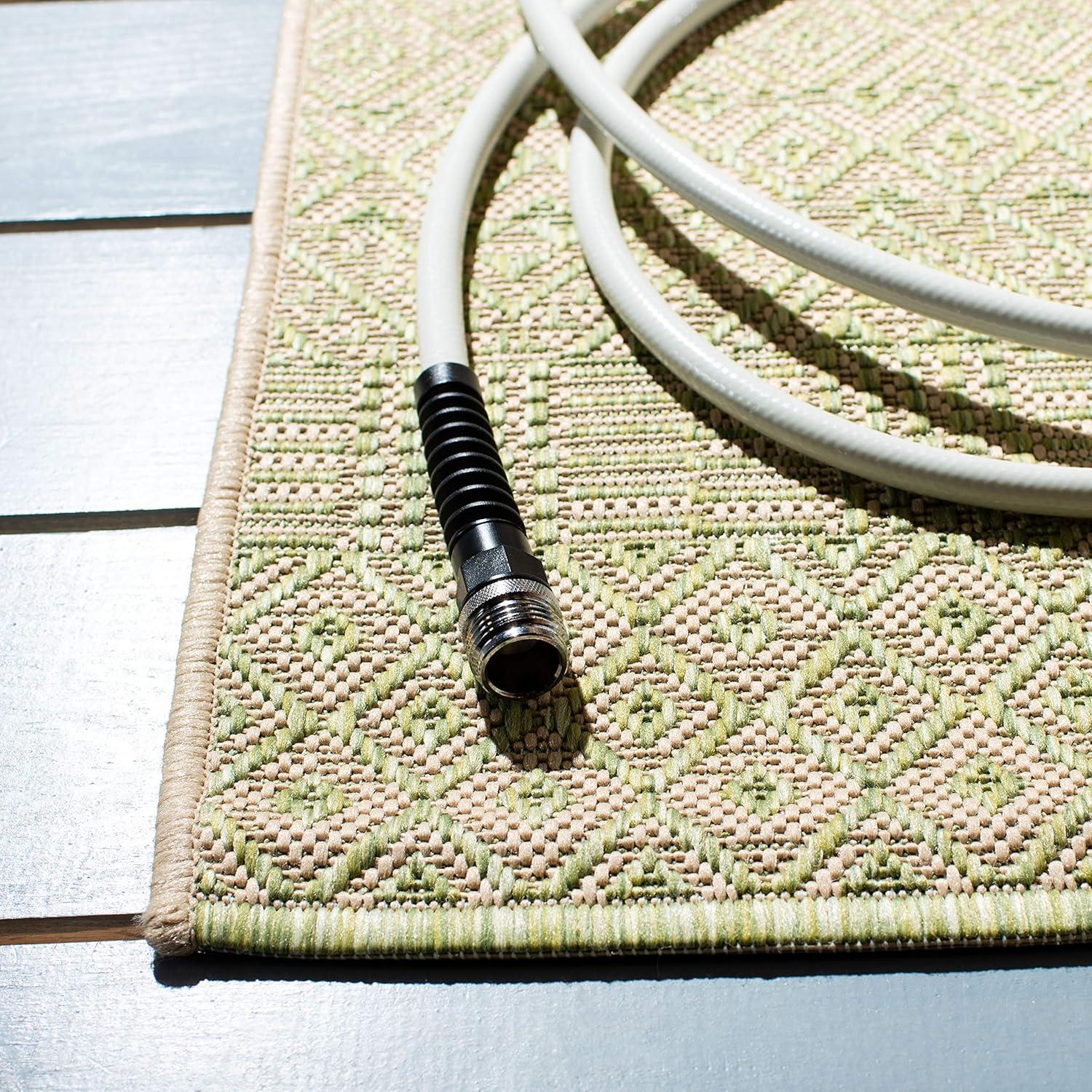 image:imageSAFAVIEH Washable Rug Outdoor Courtyard Collection 8 x 10 Beige amp Red NonShedding amp Easy Cleaning Ideal for Patio Backyard Mudroom DIning Space CY623523812BeigeAqua