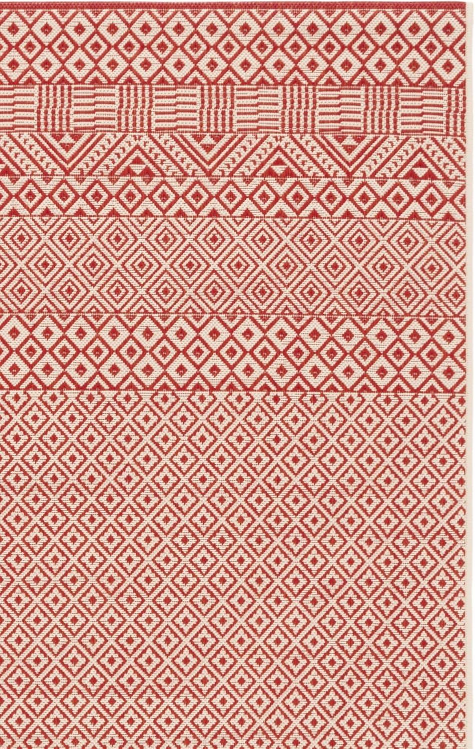 image:imageSAFAVIEH Washable Rug Outdoor Courtyard Collection 8 x 10 Beige amp Red NonShedding amp Easy Cleaning Ideal for Patio Backyard Mudroom DIning Space CY623523812BeigeRed