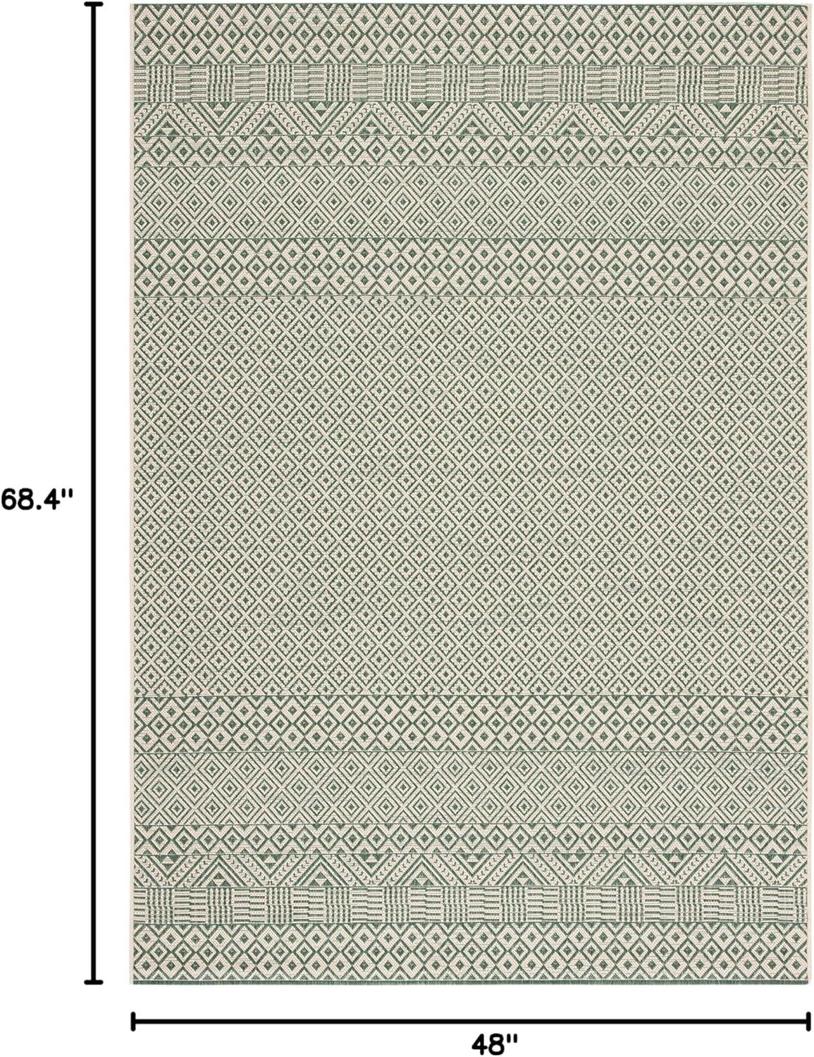 image:imageSAFAVIEH Washable Rug Outdoor Courtyard Collection 8 x 10 Beige amp Red NonShedding amp Easy Cleaning Ideal for Patio Backyard Mudroom DIning Space CY623523812Dark GreenBeige