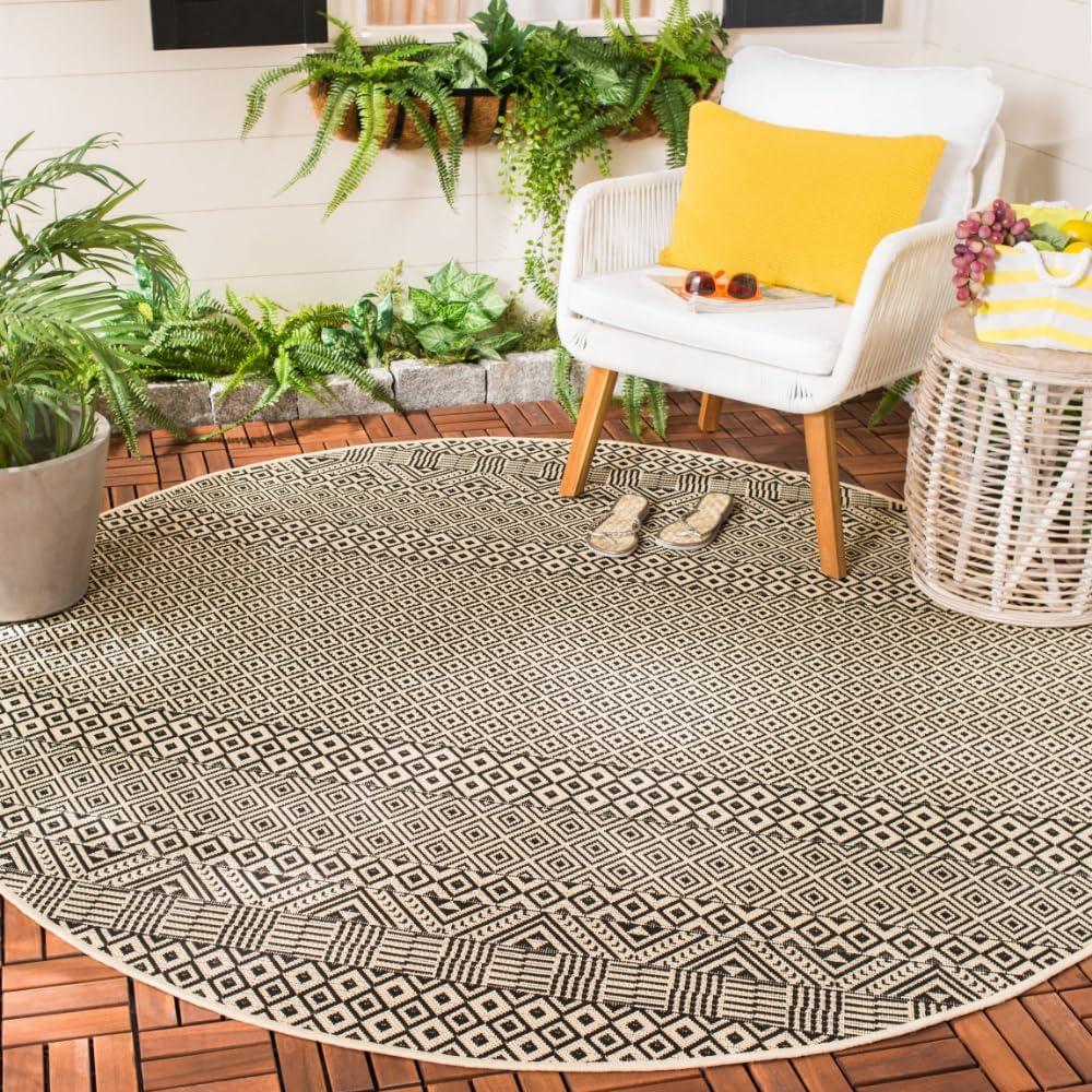 image:imageSAFAVIEH Washable Rug Outdoor Courtyard Collection 8 x 10 Beige amp Red NonShedding amp Easy Cleaning Ideal for Patio Backyard Mudroom DIning Space CY623523812BeigeBlack