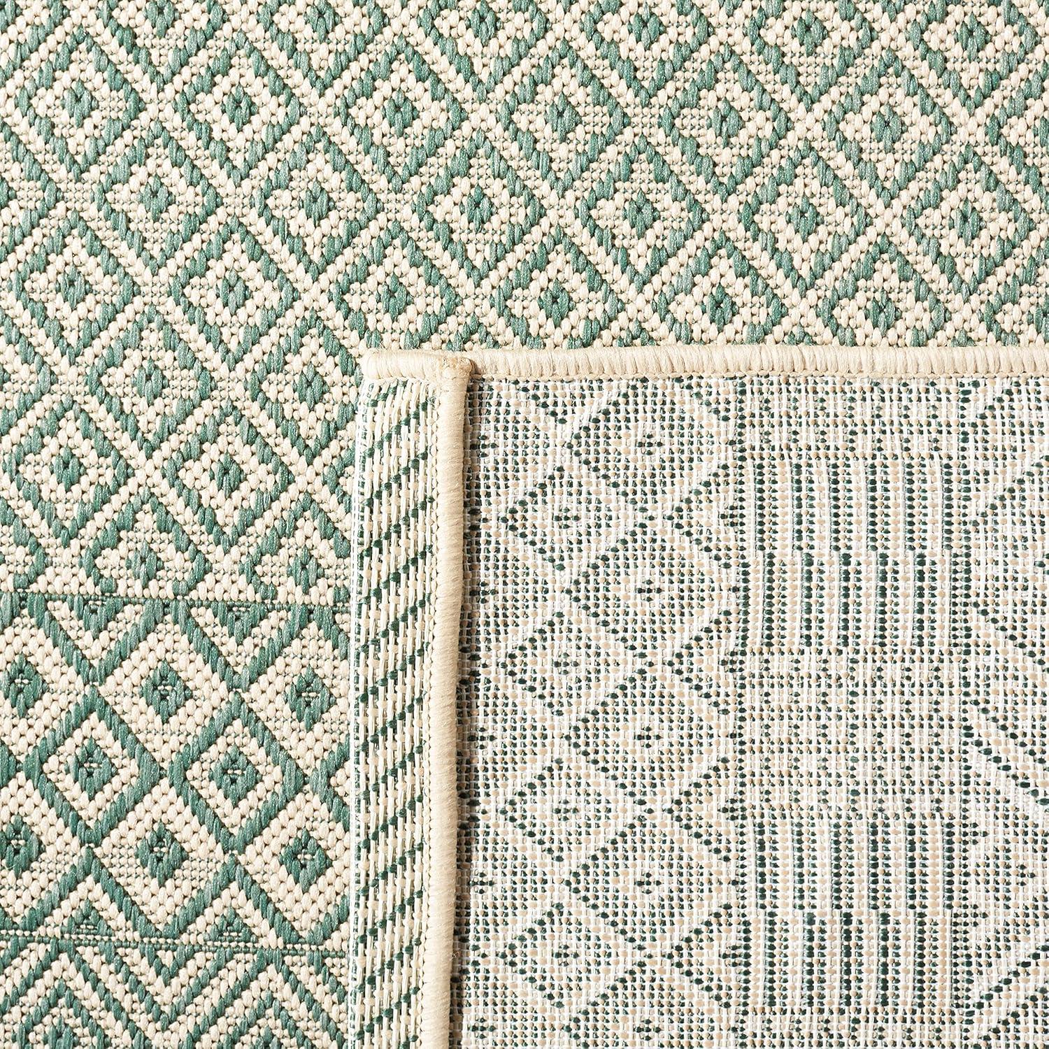 image:imageSAFAVIEH Washable Rug Outdoor Courtyard Collection 8 x 10 Beige amp Red NonShedding amp Easy Cleaning Ideal for Patio Backyard Mudroom DIning Space CY623523812Dark GreenBeige