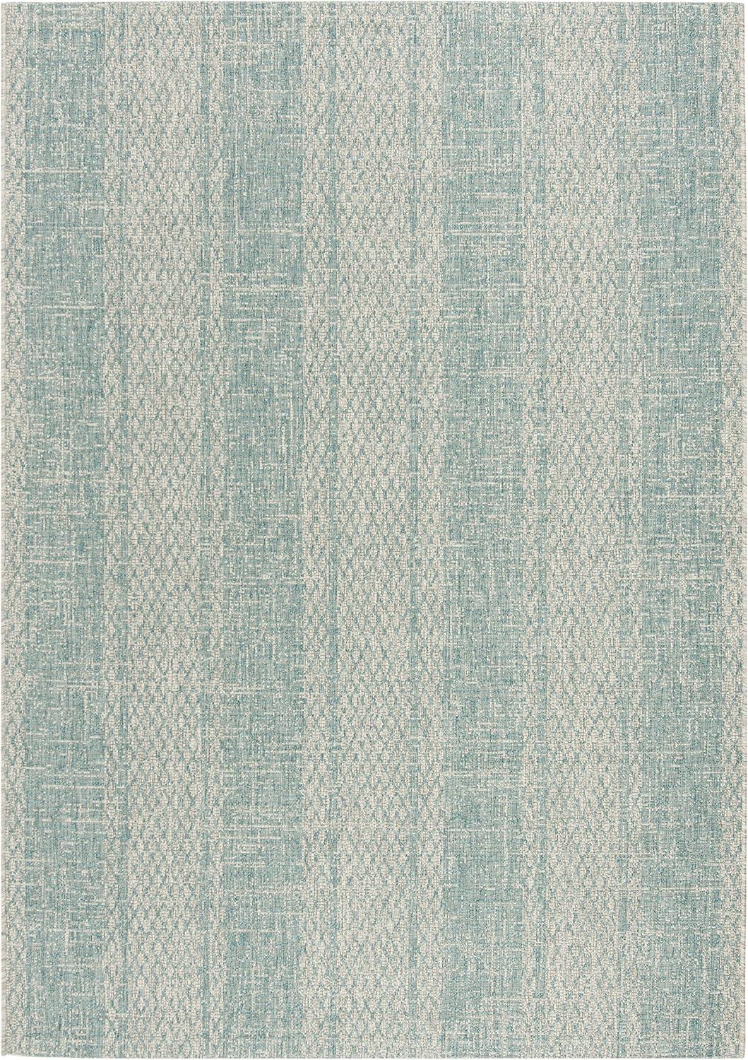 image:imageSAFAVIEH Washable Rug Outdoor Courtyard Collection 8 x 11 Light Grey amp Blue NonShedding amp Easy Cleaning Ideal for Patio Backyard Mudroom CY873636812Light GreyAqua