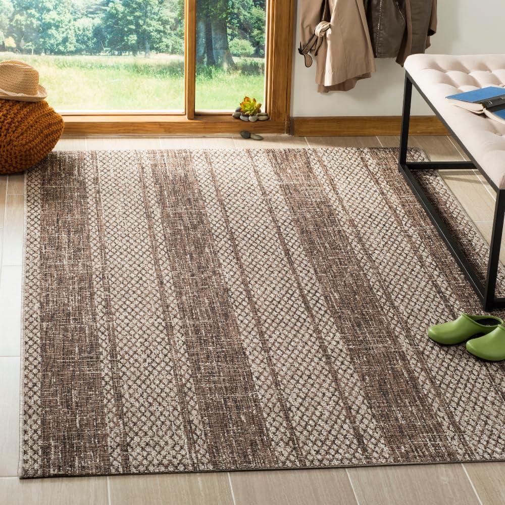 image:imageSAFAVIEH Washable Rug Outdoor Courtyard Collection 8 x 11 Light Grey amp Blue NonShedding amp Easy Cleaning Ideal for Patio Backyard Mudroom CY873636812Light BeigeLight Brown