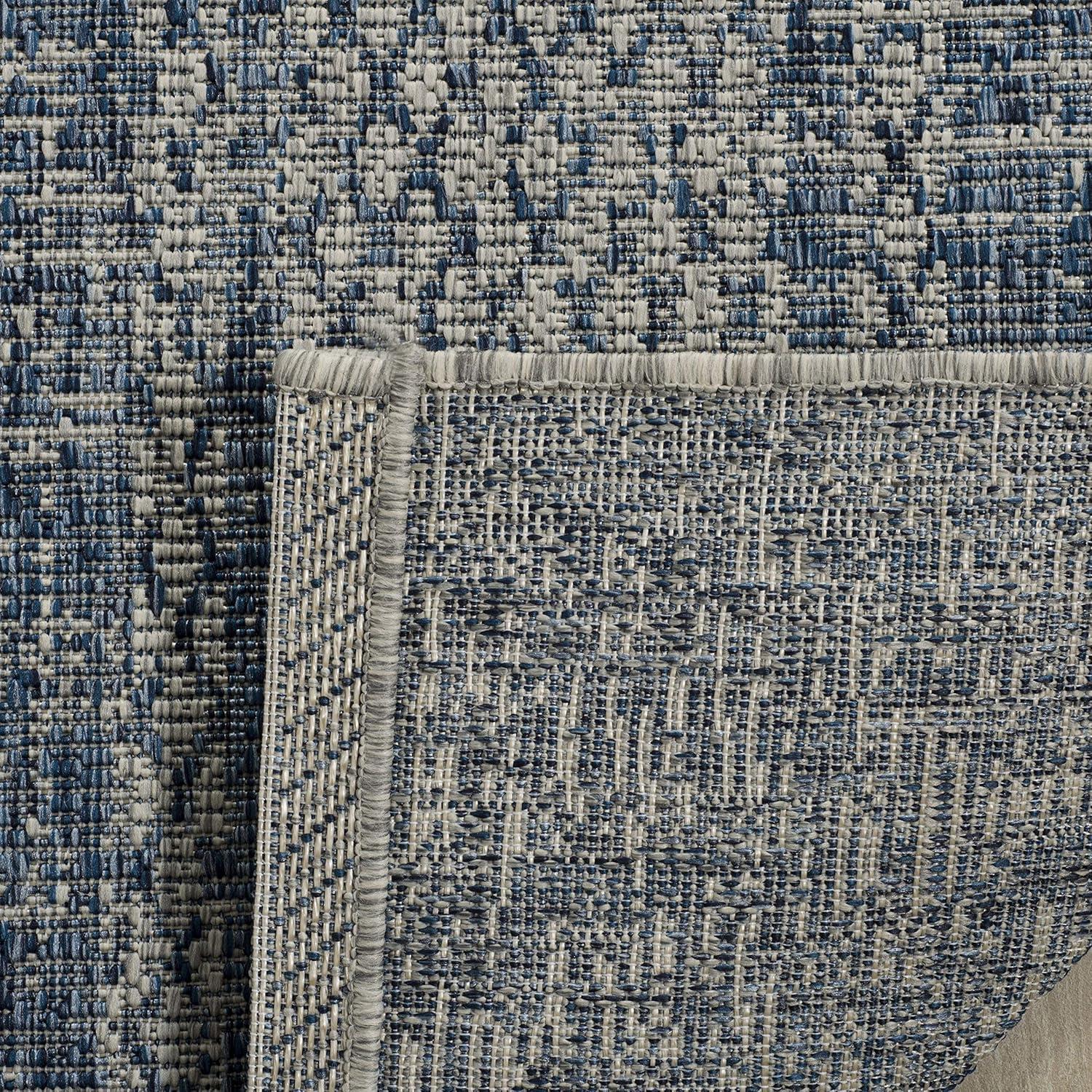 image:imageSAFAVIEH Washable Rug Outdoor Courtyard Collection 8 x 11 Light Grey amp Blue NonShedding amp Easy Cleaning Ideal for Patio Backyard Mudroom CY873636812Light Grey Blue