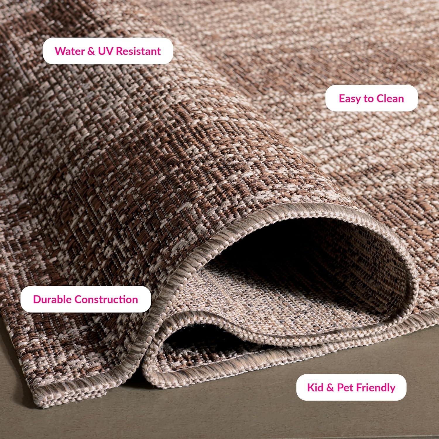image:imageSAFAVIEH Washable Rug Outdoor Courtyard Collection 8 x 11 Light Grey amp Blue NonShedding amp Easy Cleaning Ideal for Patio Backyard Mudroom CY873636812Light BeigeLight Brown