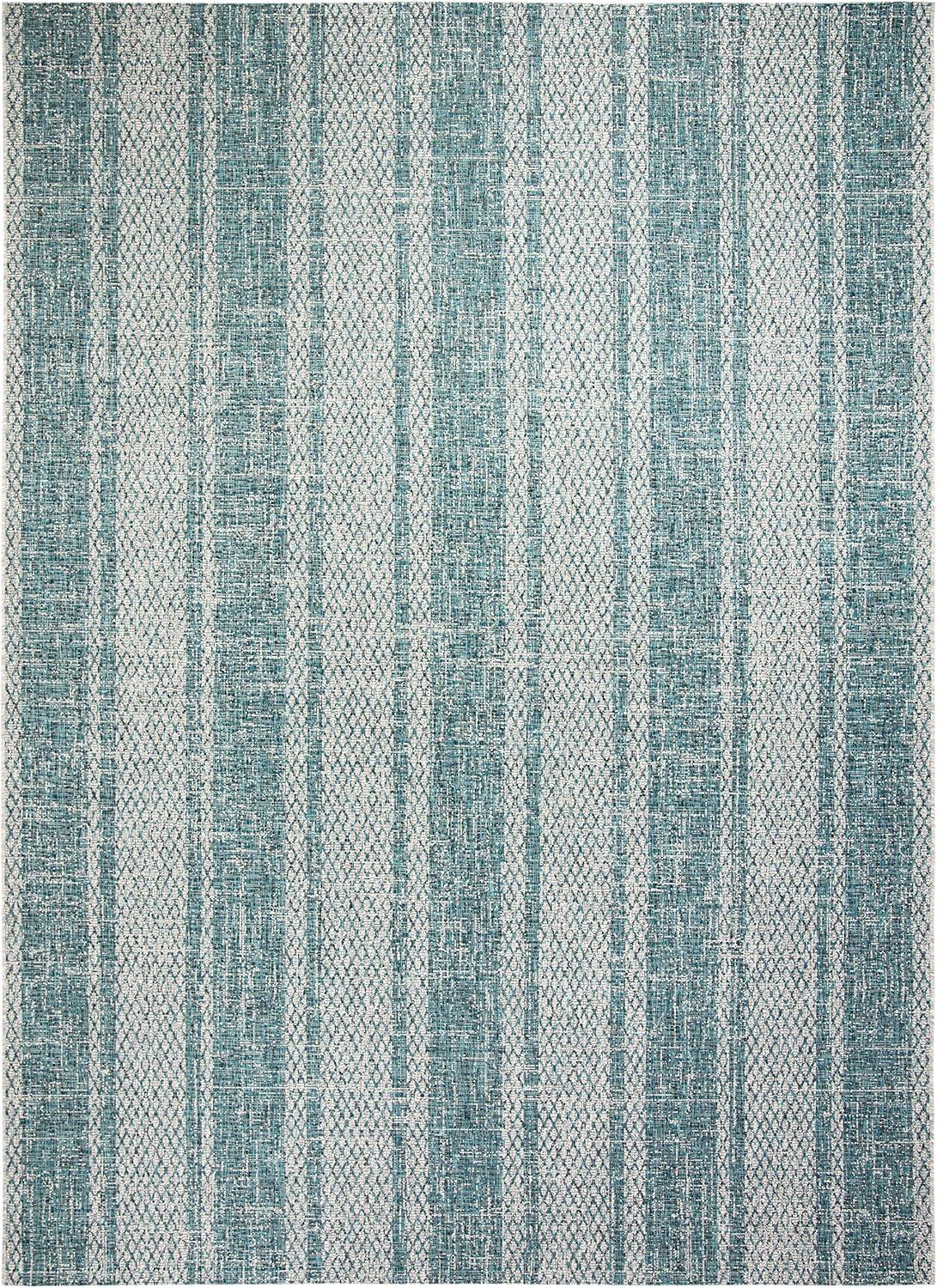 image:imageSAFAVIEH Washable Rug Outdoor Courtyard Collection 8 x 11 Light Grey amp Blue NonShedding amp Easy Cleaning Ideal for Patio Backyard Mudroom CY873636812Light GreyTeal