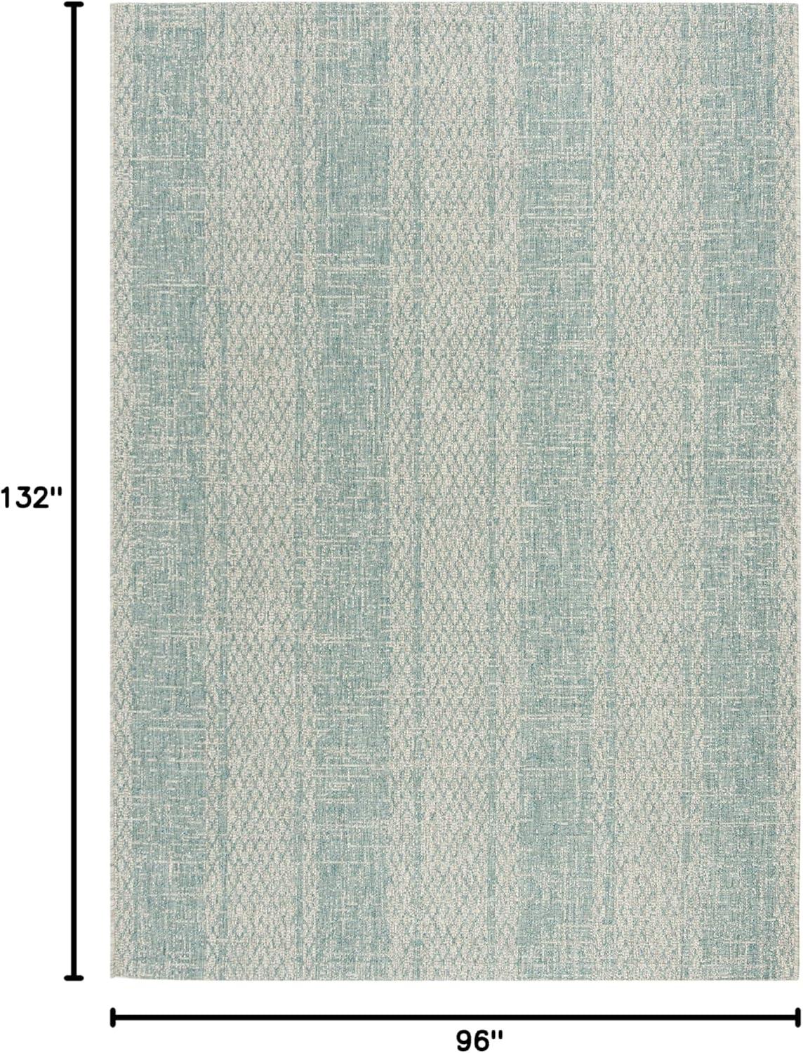 image:imageSAFAVIEH Washable Rug Outdoor Courtyard Collection 8 x 11 Light Grey amp Blue NonShedding amp Easy Cleaning Ideal for Patio Backyard Mudroom CY873636812Light GreyAqua