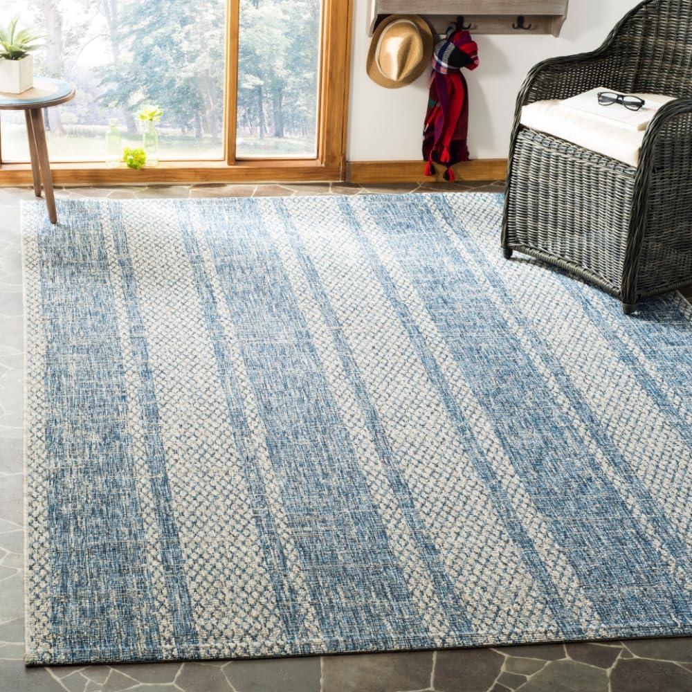image:imageSAFAVIEH Washable Rug Outdoor Courtyard Collection 8 x 11 Light Grey amp Blue NonShedding amp Easy Cleaning Ideal for Patio Backyard Mudroom CY873636812Light Grey Blue