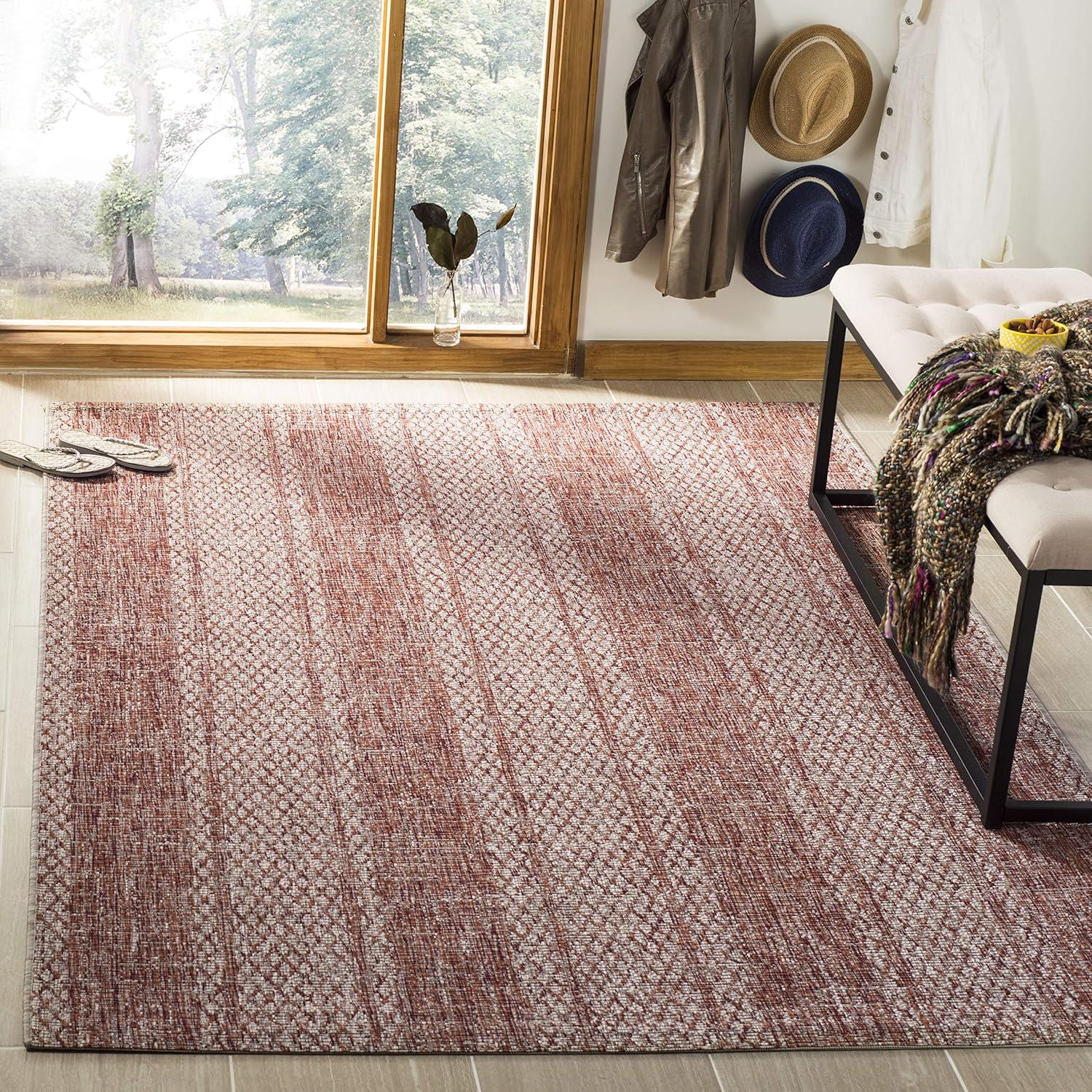 image:imageSAFAVIEH Washable Rug Outdoor Courtyard Collection 8 x 11 Light Grey amp Blue NonShedding amp Easy Cleaning Ideal for Patio Backyard Mudroom CY873636812Light BeigeTerracotta