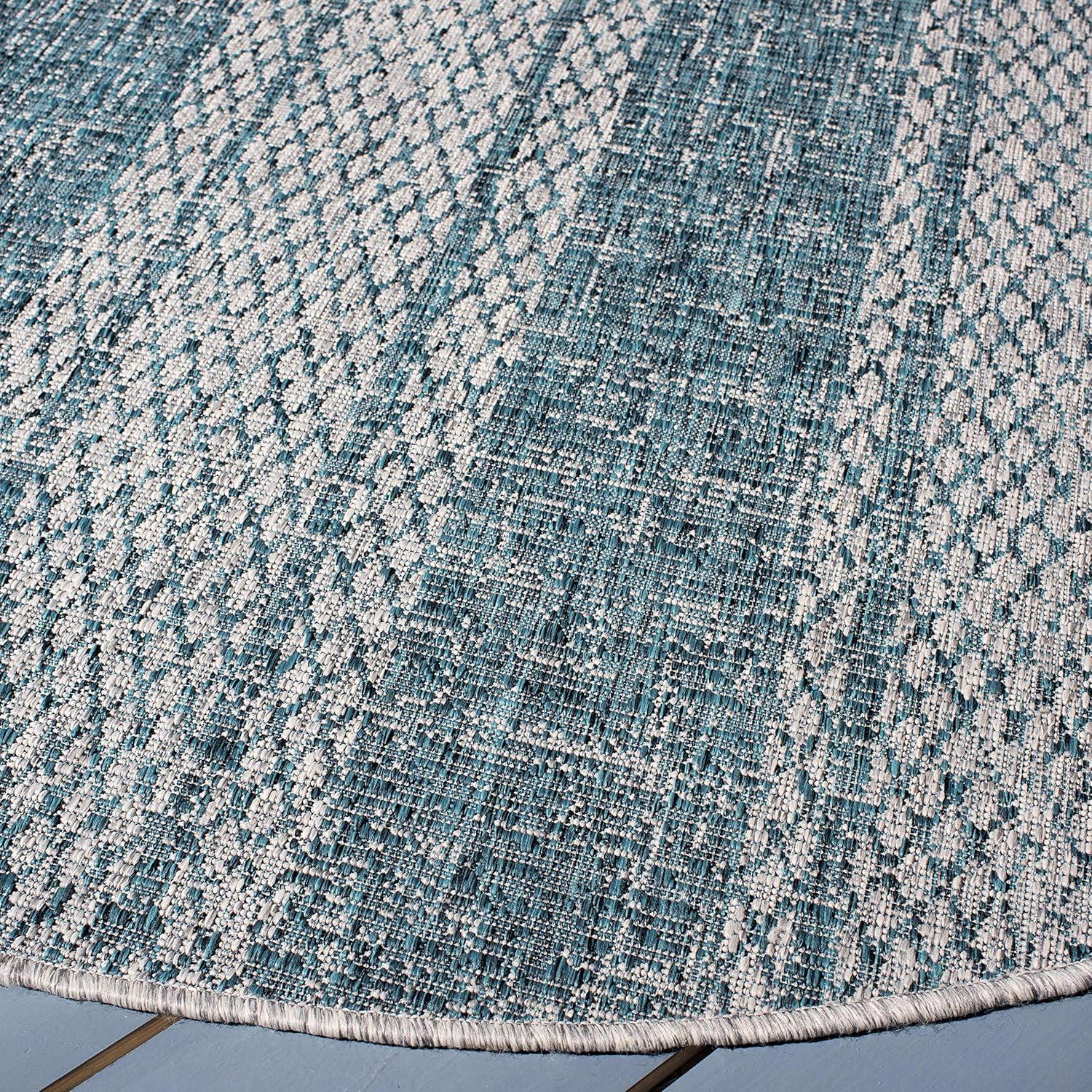 image:imageSAFAVIEH Washable Rug Outdoor Courtyard Collection 8 x 11 Light Grey amp Blue NonShedding amp Easy Cleaning Ideal for Patio Backyard Mudroom CY873636812Light GreyTeal