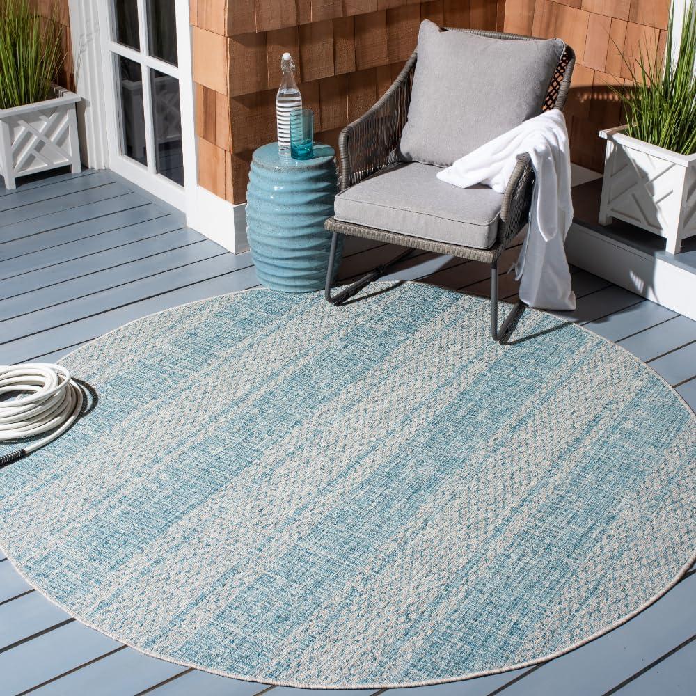 image:imageSAFAVIEH Washable Rug Outdoor Courtyard Collection 8 x 11 Light Grey amp Blue NonShedding amp Easy Cleaning Ideal for Patio Backyard Mudroom CY873636812Light GreyAqua