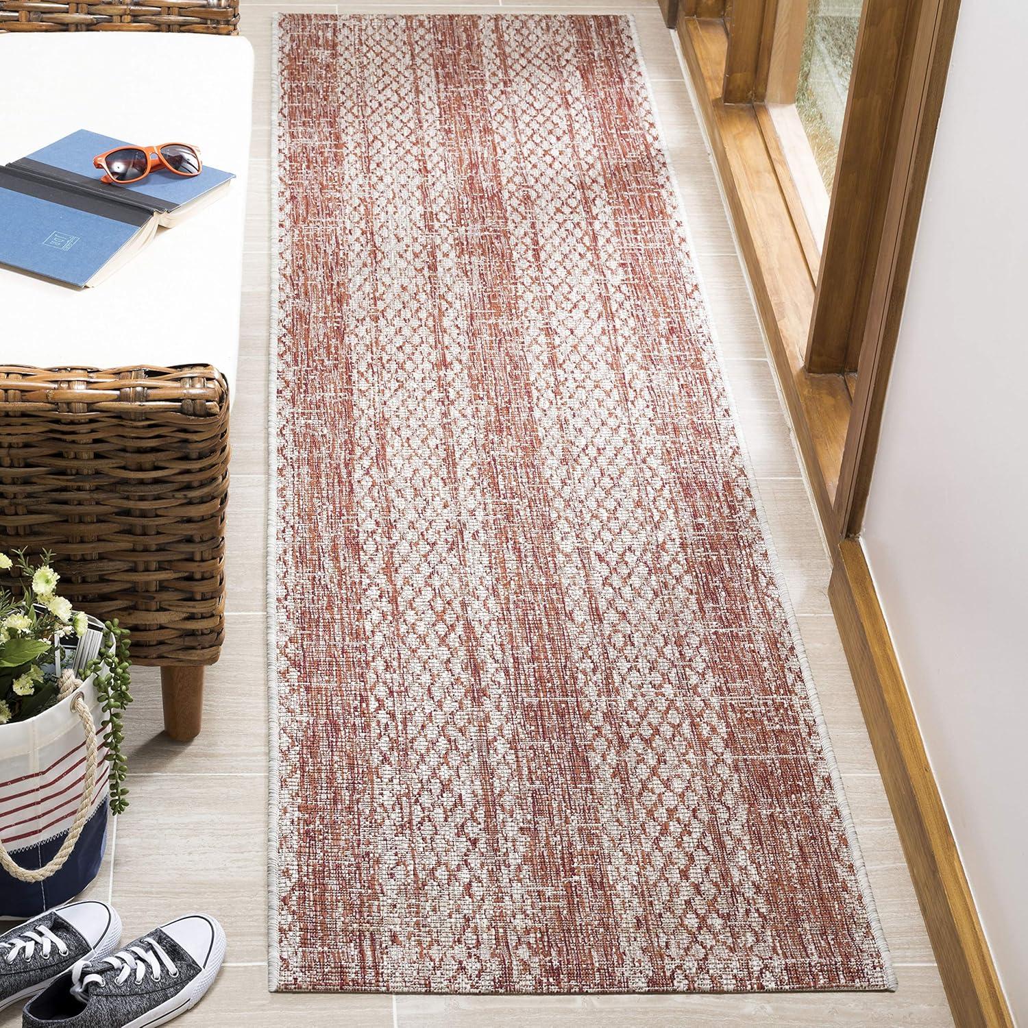 image:imageSAFAVIEH Washable Rug Outdoor Courtyard Collection 8 x 11 Light Grey amp Blue NonShedding amp Easy Cleaning Ideal for Patio Backyard Mudroom CY873636812Light BeigeTerracotta