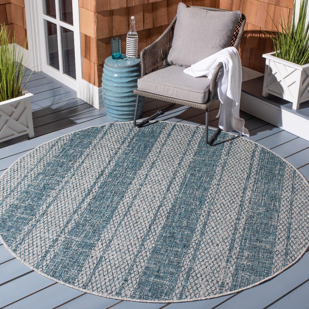 image:imageSAFAVIEH Washable Rug Outdoor Courtyard Collection 8 x 11 Light Grey amp Blue NonShedding amp Easy Cleaning Ideal for Patio Backyard Mudroom CY873636812Light GreyTeal