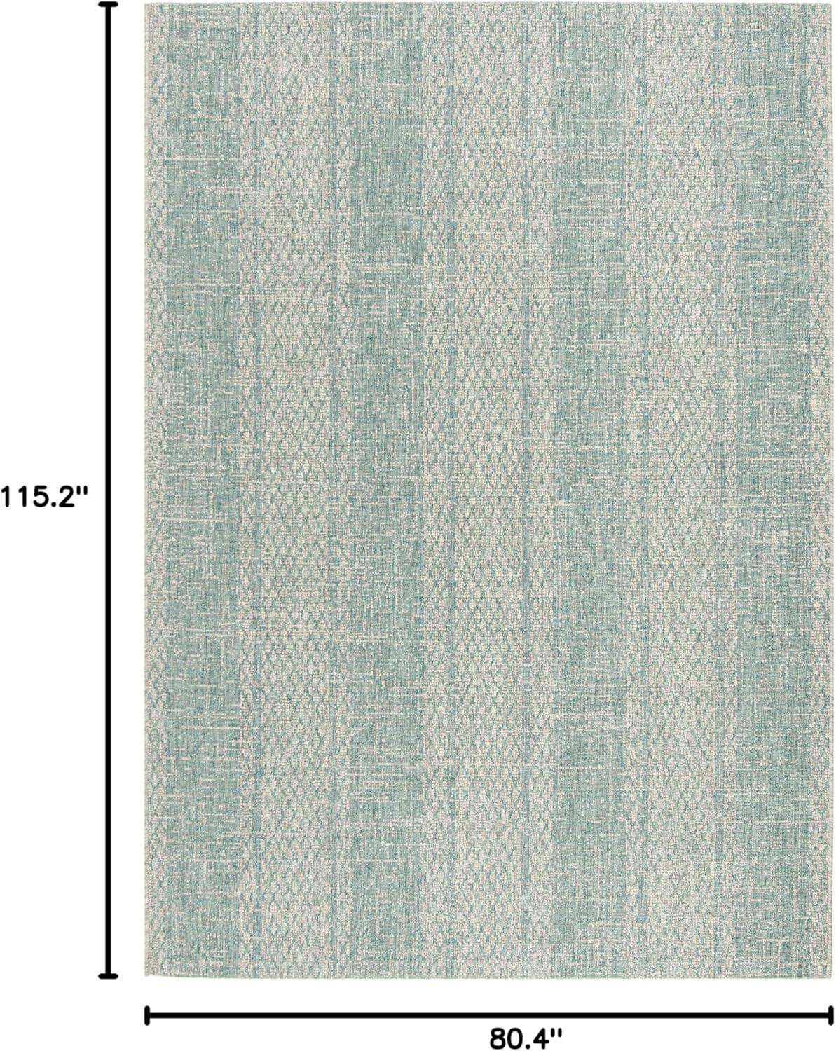image:imageSAFAVIEH Washable Rug Outdoor Courtyard Collection 8 x 11 Light Grey amp Blue NonShedding amp Easy Cleaning Ideal for Patio Backyard Mudroom CY873636812Light GreyAqua