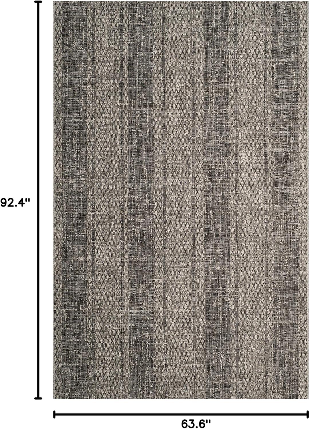 image:imageSAFAVIEH Washable Rug Outdoor Courtyard Collection 8 x 11 Light Grey amp Blue NonShedding amp Easy Cleaning Ideal for Patio Backyard Mudroom CY873636812Light GreyBlack