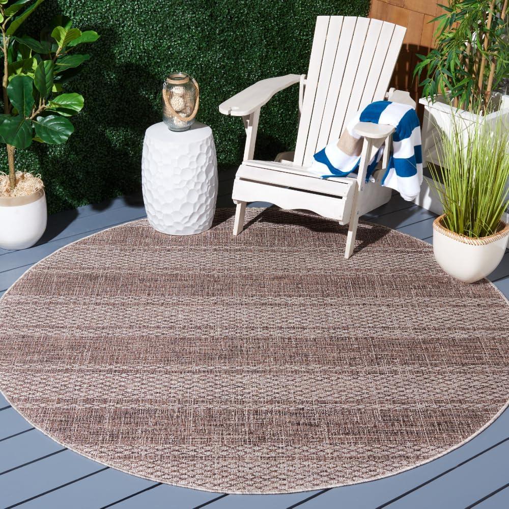 image:imageSAFAVIEH Washable Rug Outdoor Courtyard Collection 8 x 11 Light Grey amp Blue NonShedding amp Easy Cleaning Ideal for Patio Backyard Mudroom CY873636812Light BeigeLight Brown