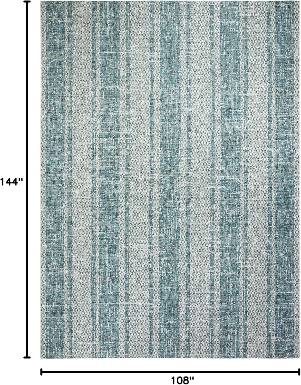 image:imageSAFAVIEH Washable Rug Outdoor Courtyard Collection 8 x 11 Light Grey amp Blue NonShedding amp Easy Cleaning Ideal for Patio Backyard Mudroom CY873636812Light GreyTeal