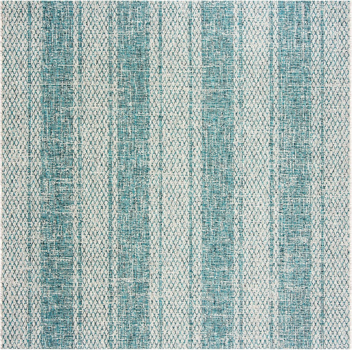 image:imageSAFAVIEH Washable Rug Outdoor Courtyard Collection 8 x 11 Light Grey amp Blue NonShedding amp Easy Cleaning Ideal for Patio Backyard Mudroom CY873636812Light GreyTeal
