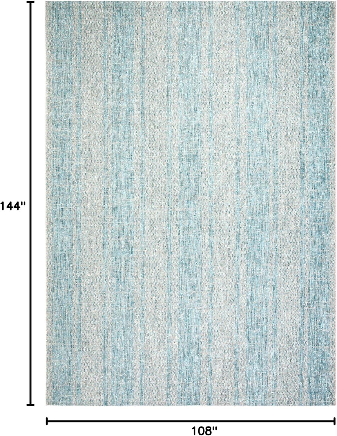 image:imageSAFAVIEH Washable Rug Outdoor Courtyard Collection 8 x 11 Light Grey amp Blue NonShedding amp Easy Cleaning Ideal for Patio Backyard Mudroom CY873636812Light GreyAqua
