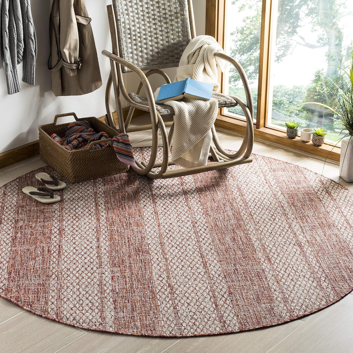 image:imageSAFAVIEH Washable Rug Outdoor Courtyard Collection 8 x 11 Light Grey amp Blue NonShedding amp Easy Cleaning Ideal for Patio Backyard Mudroom CY873636812Light BeigeTerracotta
