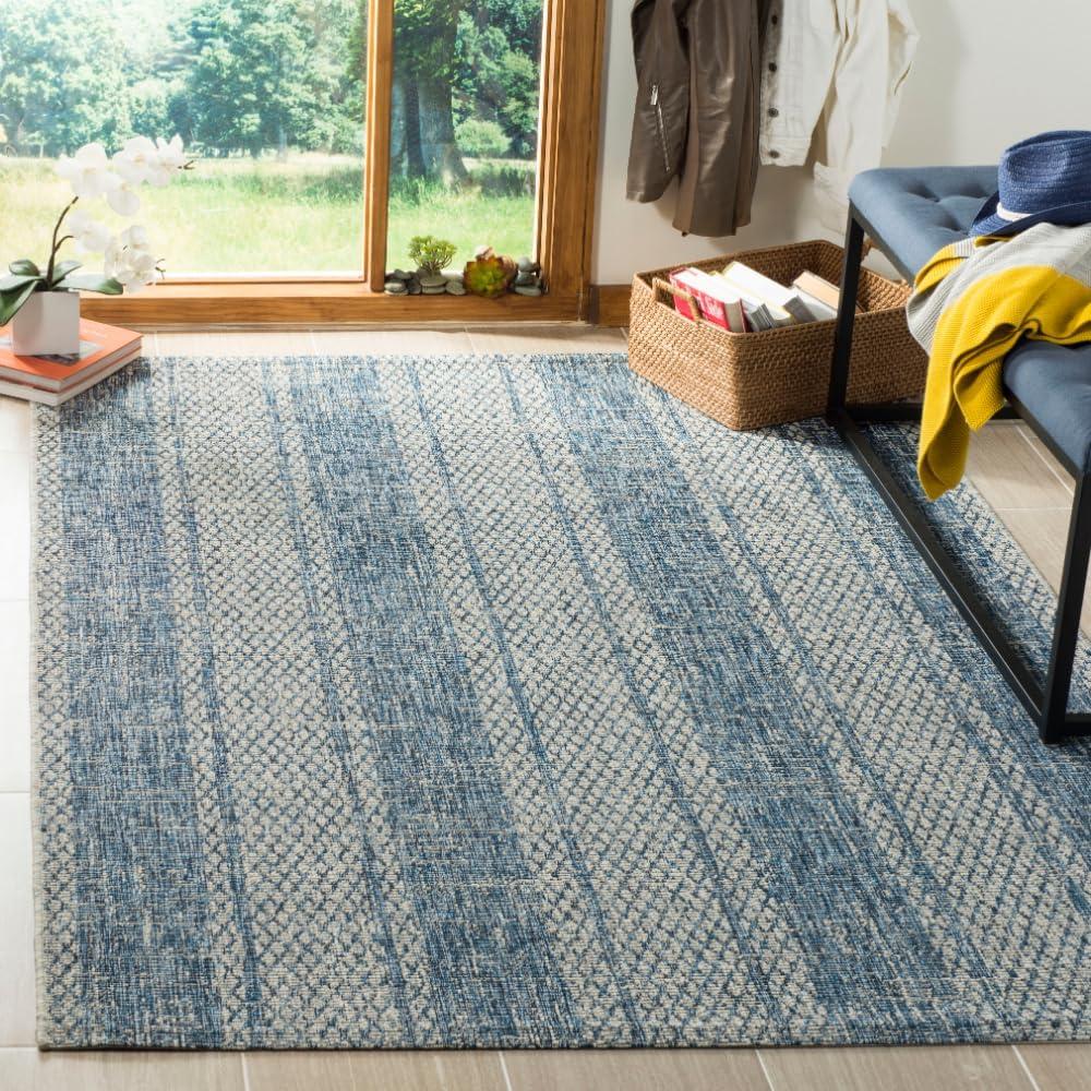 image:imageSAFAVIEH Washable Rug Outdoor Courtyard Collection 8 x 11 Light Grey amp Blue NonShedding amp Easy Cleaning Ideal for Patio Backyard Mudroom CY873636812Light Grey Blue