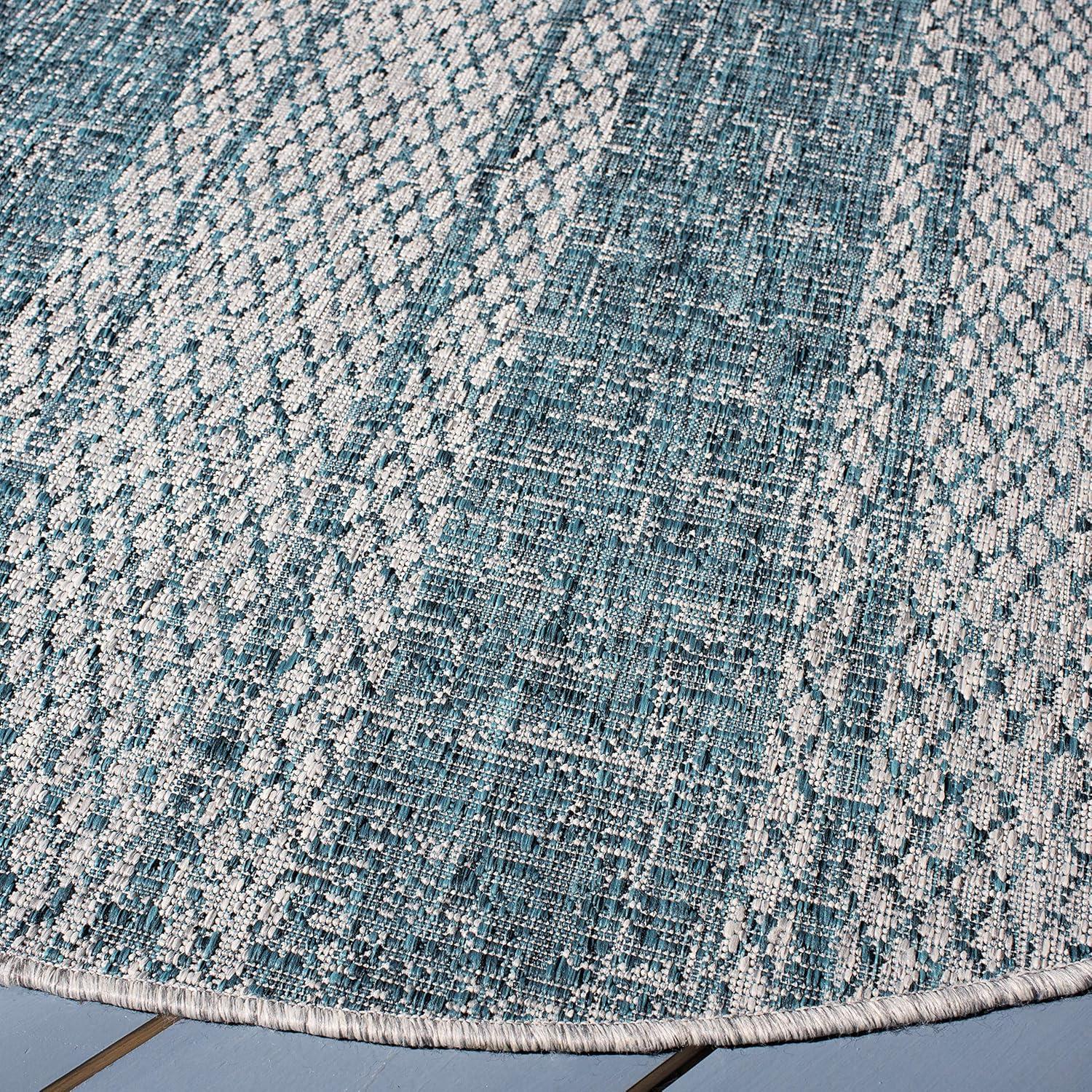 image:imageSAFAVIEH Washable Rug Outdoor Courtyard Collection 8 x 11 Light Grey amp Blue NonShedding amp Easy Cleaning Ideal for Patio Backyard Mudroom CY873636812Light GreyTeal