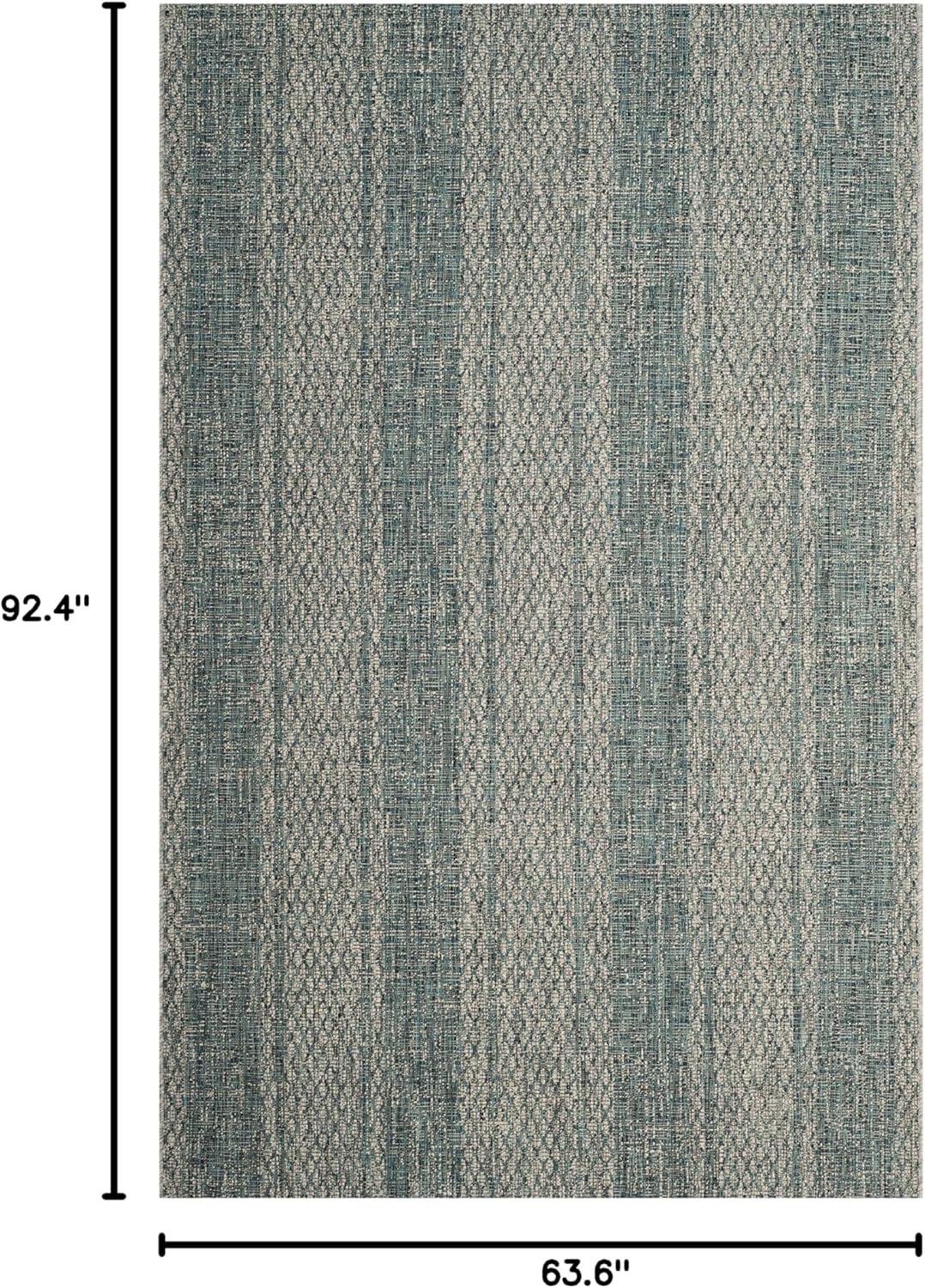 image:imageSAFAVIEH Washable Rug Outdoor Courtyard Collection 8 x 11 Light Grey amp Blue NonShedding amp Easy Cleaning Ideal for Patio Backyard Mudroom CY873636812Light GreyTeal