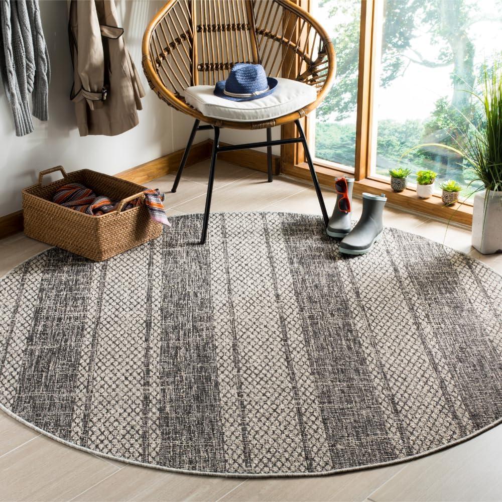 image:imageSAFAVIEH Washable Rug Outdoor Courtyard Collection 8 x 11 Light Grey amp Blue NonShedding amp Easy Cleaning Ideal for Patio Backyard Mudroom CY873636812Light GreyBlack