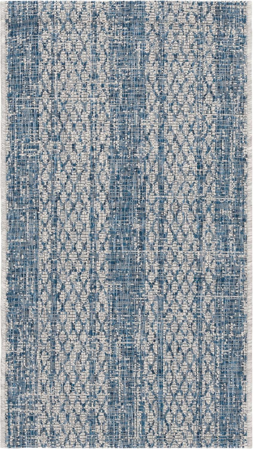image:imageSAFAVIEH Washable Rug Outdoor Courtyard Collection 8 x 11 Light Grey amp Blue NonShedding amp Easy Cleaning Ideal for Patio Backyard Mudroom CY873636812Light Grey Blue