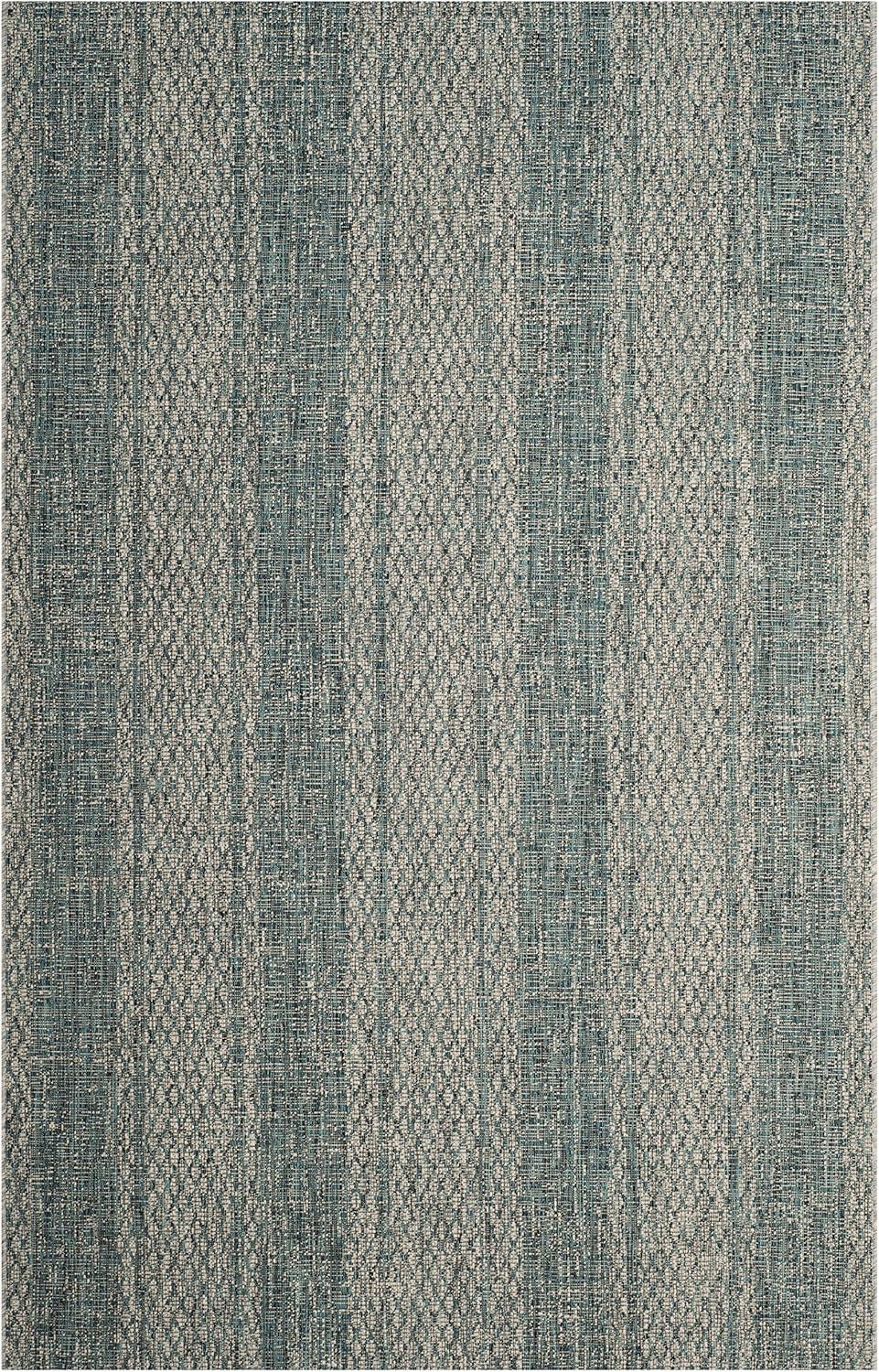 image:imageSAFAVIEH Washable Rug Outdoor Courtyard Collection 8 x 11 Light Grey amp Blue NonShedding amp Easy Cleaning Ideal for Patio Backyard Mudroom CY873636812Light GreyTeal