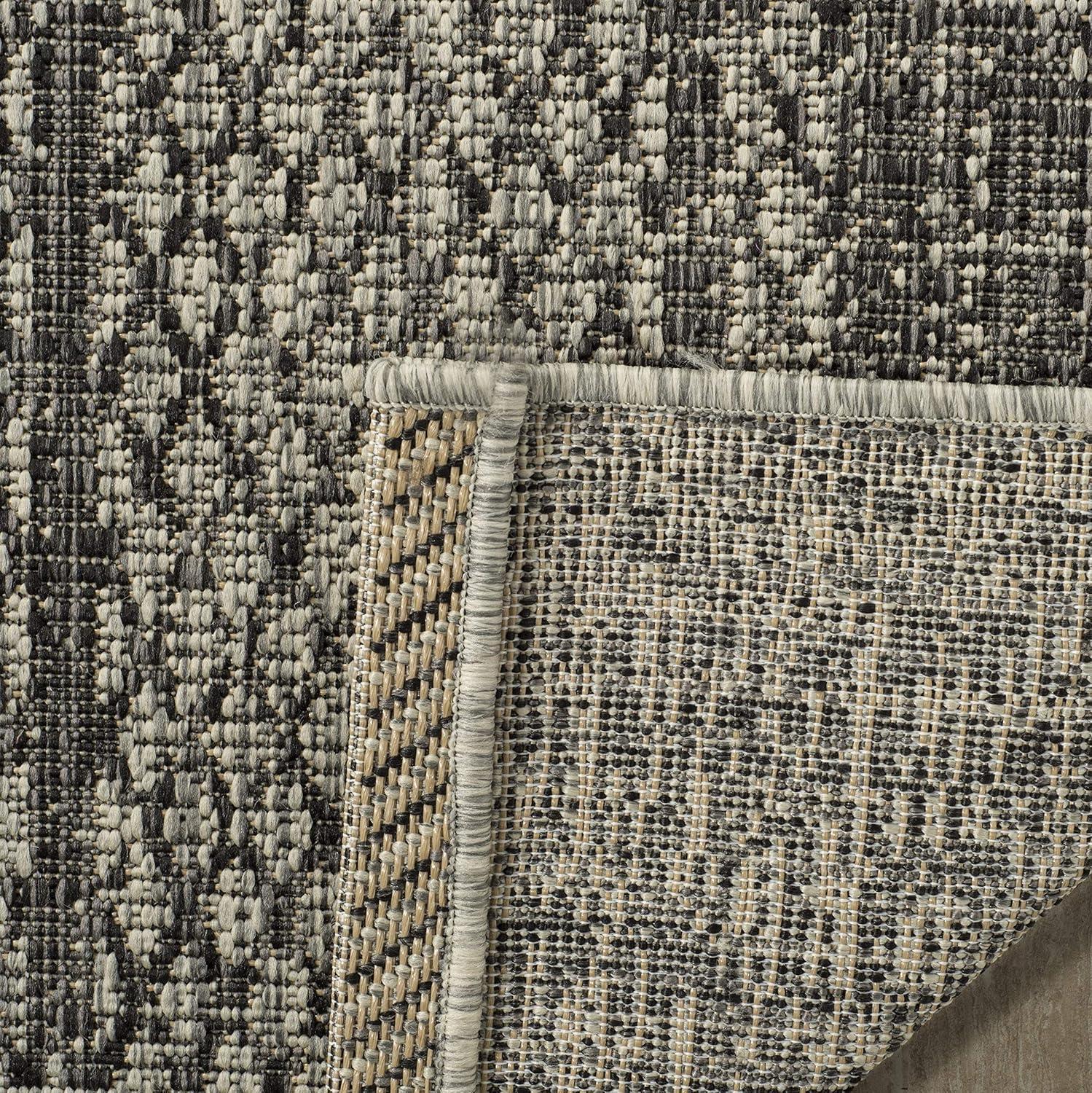 image:imageSAFAVIEH Washable Rug Outdoor Courtyard Collection 8 x 11 Light Grey amp Blue NonShedding amp Easy Cleaning Ideal for Patio Backyard Mudroom CY873636812Light GreyBlack