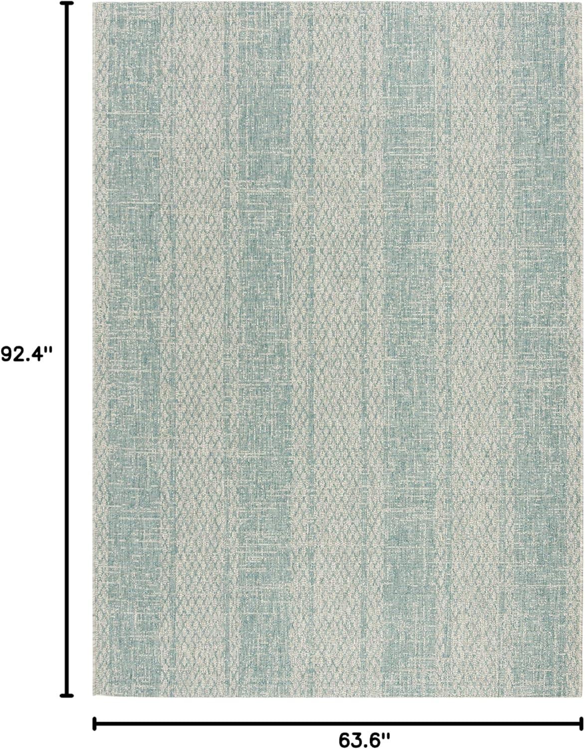 image:imageSAFAVIEH Washable Rug Outdoor Courtyard Collection 8 x 11 Light Grey amp Blue NonShedding amp Easy Cleaning Ideal for Patio Backyard Mudroom CY873636812Light GreyAqua