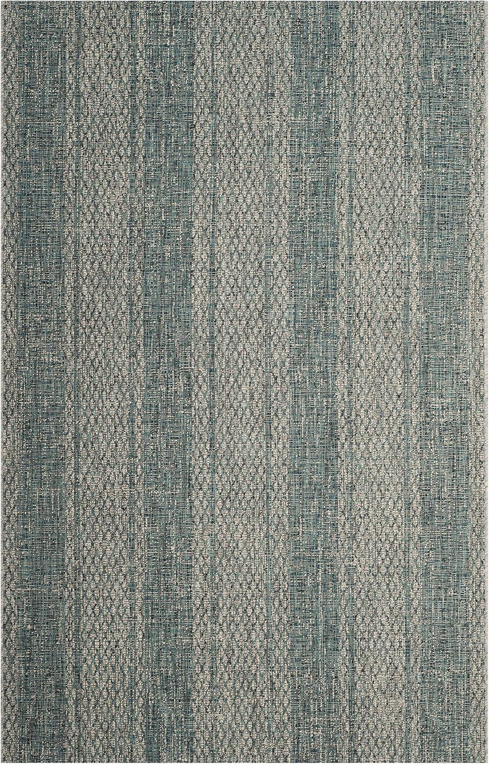 image:imageSAFAVIEH Washable Rug Outdoor Courtyard Collection 8 x 11 Light Grey amp Blue NonShedding amp Easy Cleaning Ideal for Patio Backyard Mudroom CY873636812Light GreyTeal