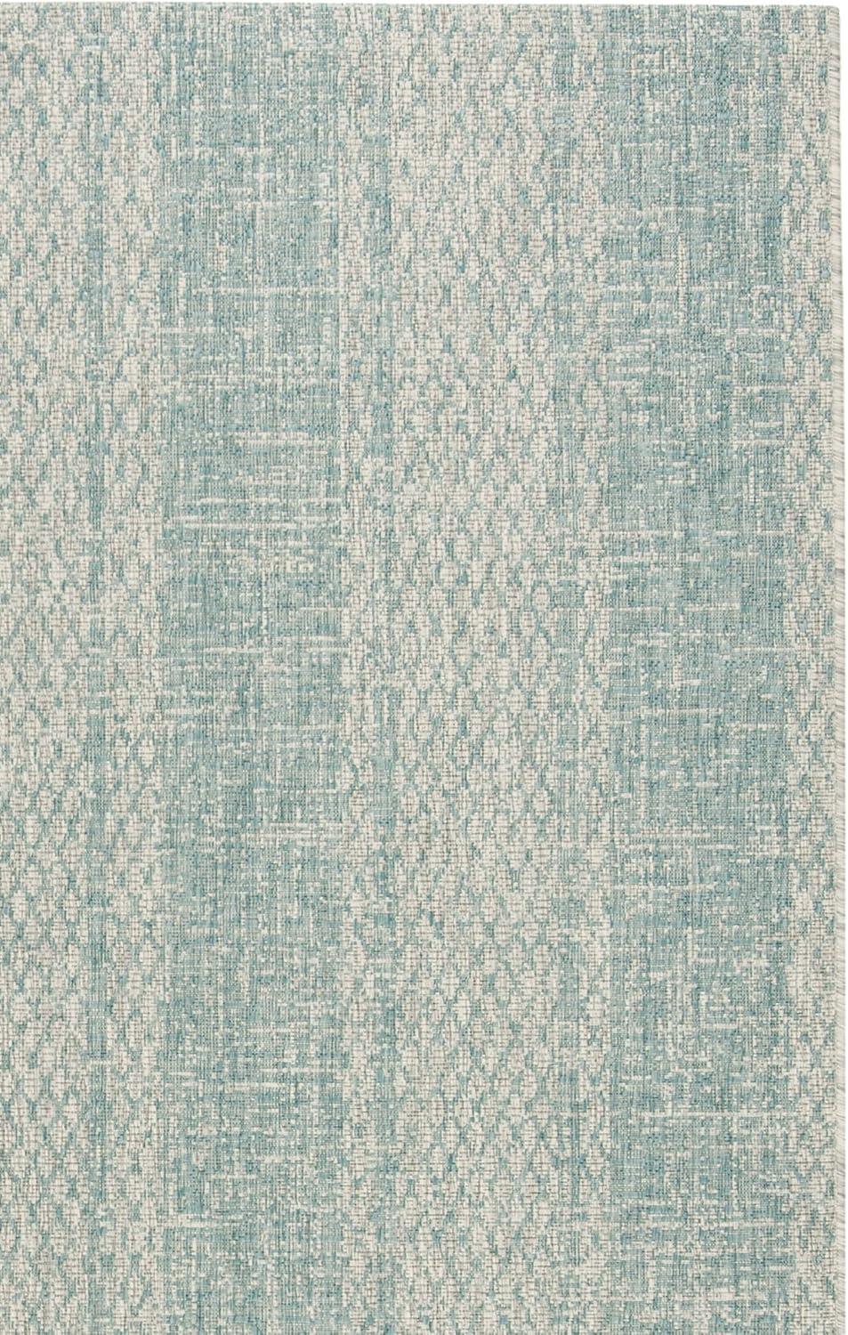 image:imageSAFAVIEH Washable Rug Outdoor Courtyard Collection 8 x 11 Light Grey amp Blue NonShedding amp Easy Cleaning Ideal for Patio Backyard Mudroom CY873636812Light GreyAqua