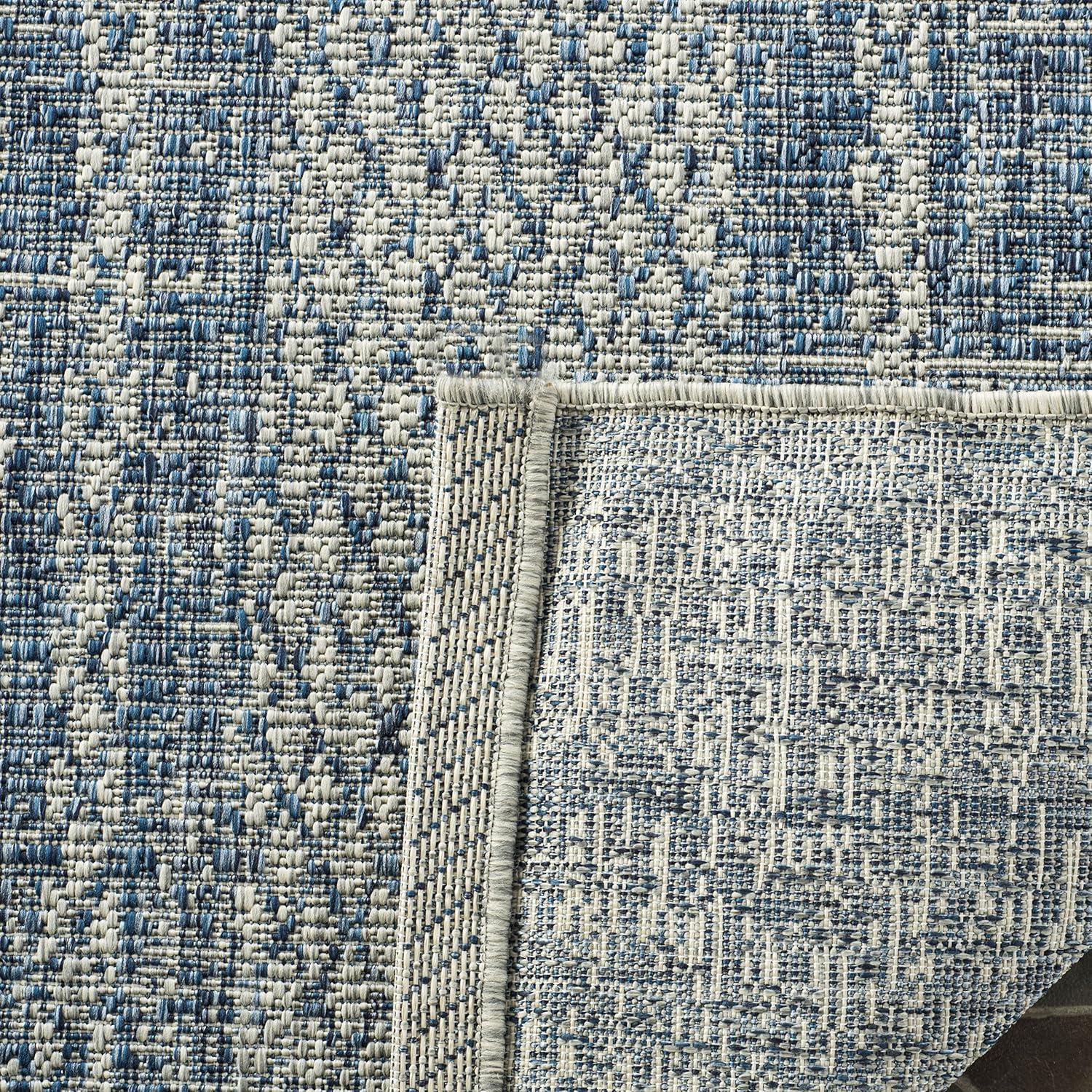 image:imageSAFAVIEH Washable Rug Outdoor Courtyard Collection 8 x 11 Light Grey amp Blue NonShedding amp Easy Cleaning Ideal for Patio Backyard Mudroom CY873636812Light Grey Blue