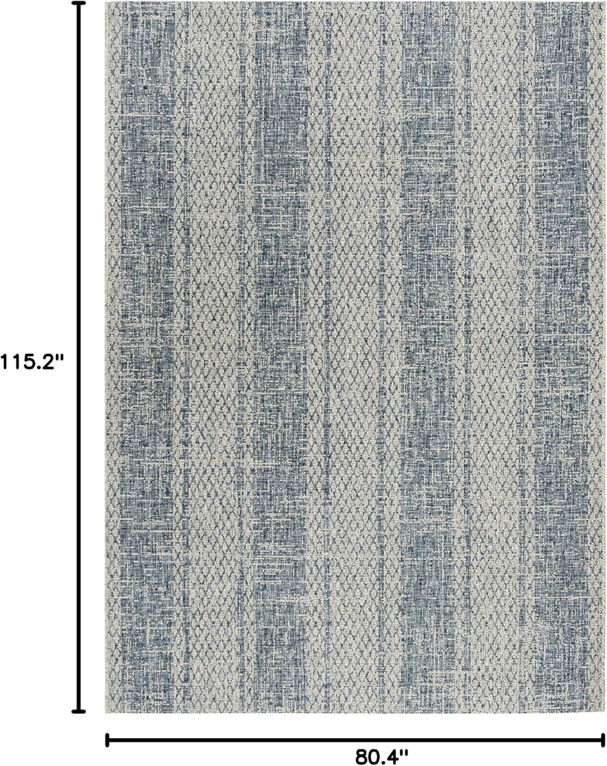 image:imageSAFAVIEH Washable Rug Outdoor Courtyard Collection 8 x 11 Light Grey amp Blue NonShedding amp Easy Cleaning Ideal for Patio Backyard Mudroom CY873636812Light Grey Blue