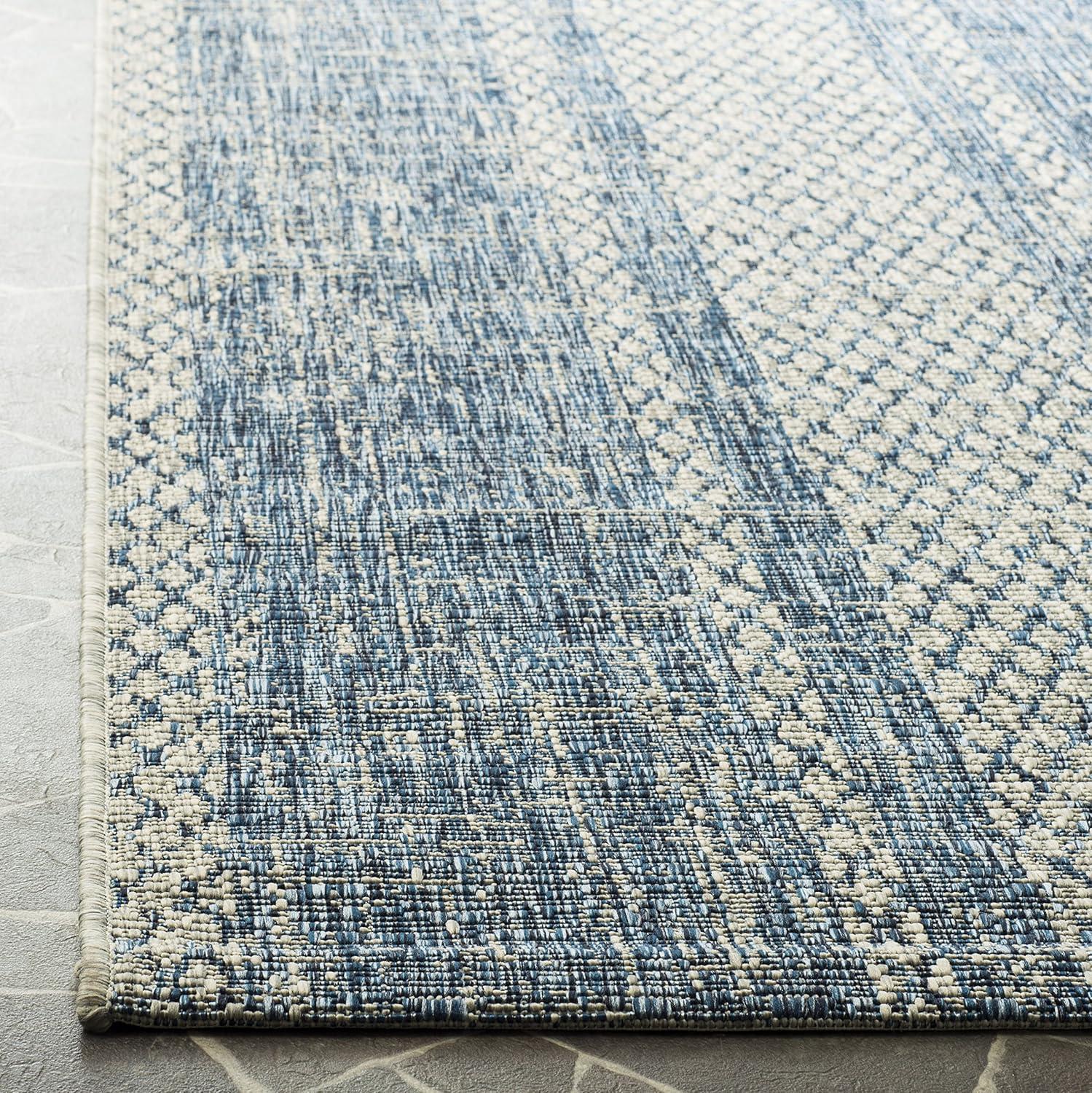 image:imageSAFAVIEH Washable Rug Outdoor Courtyard Collection 8 x 11 Light Grey amp Blue NonShedding amp Easy Cleaning Ideal for Patio Backyard Mudroom CY873636812Light Grey Blue